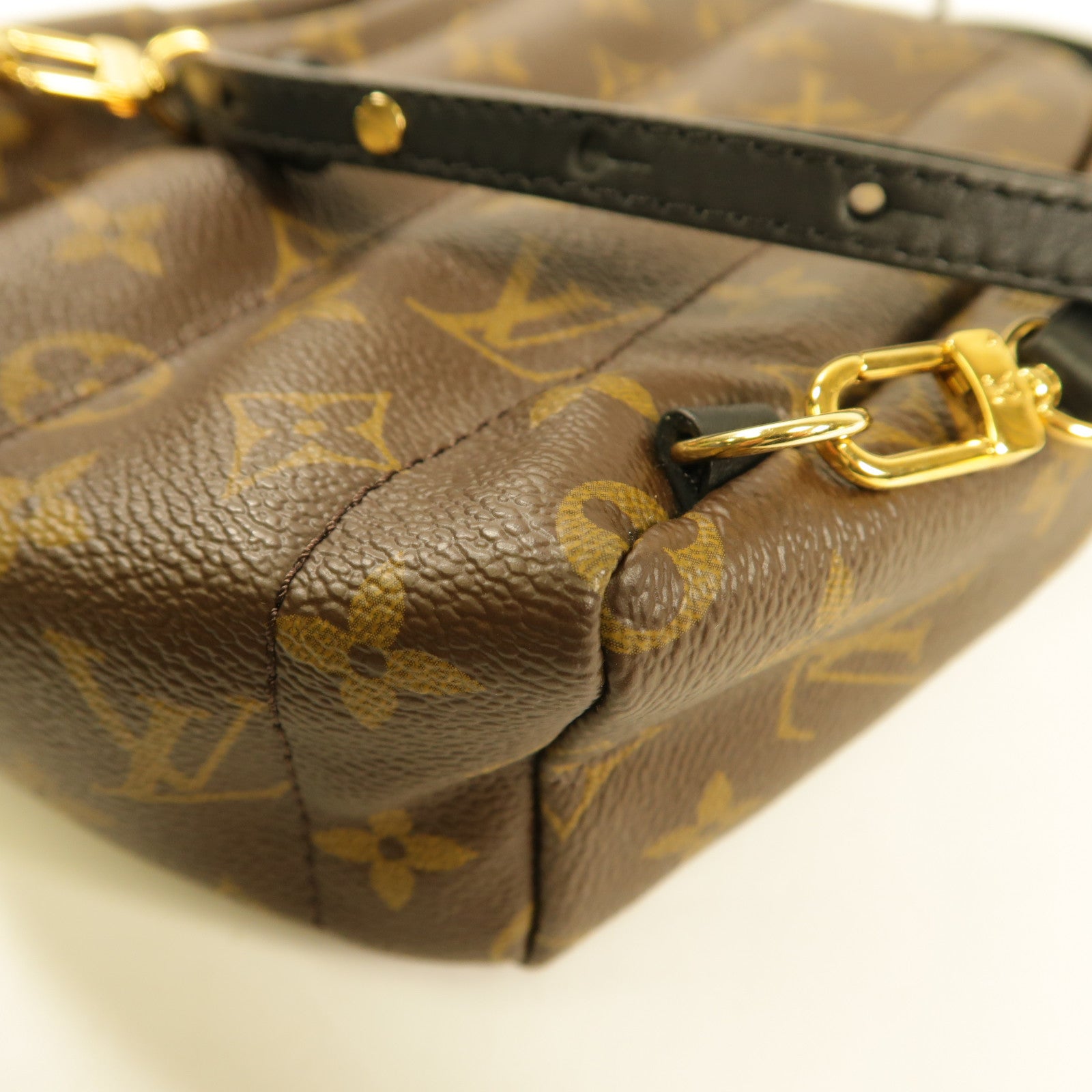 LOUIS VUITTON Monogram Mini Palm Springs金扣背包啡色