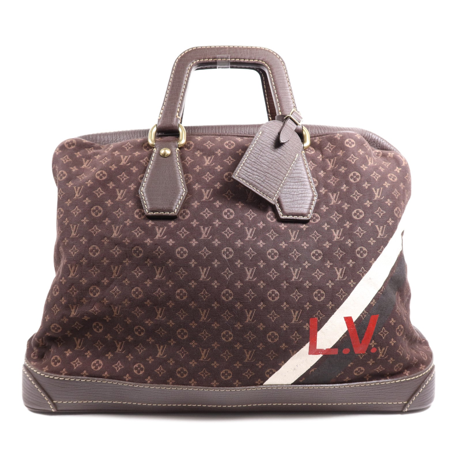 LOUIS VUITTON Monogram Mini Lin Isfahan 金扣手挽袋