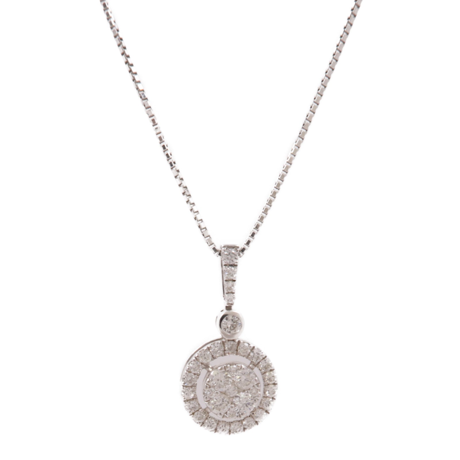 JEWELRY Diamond Necklace 18K White Gold/PT999 Platinum