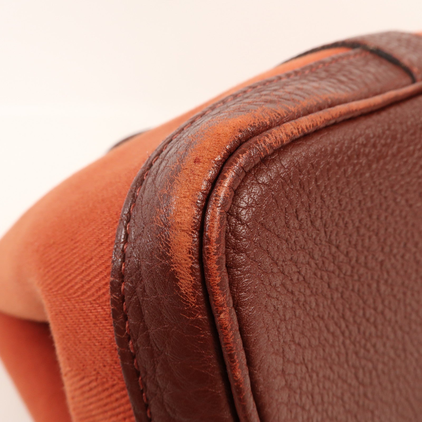 HERMES 帆布Garden Party PM銀扣手挽袋Cuivre