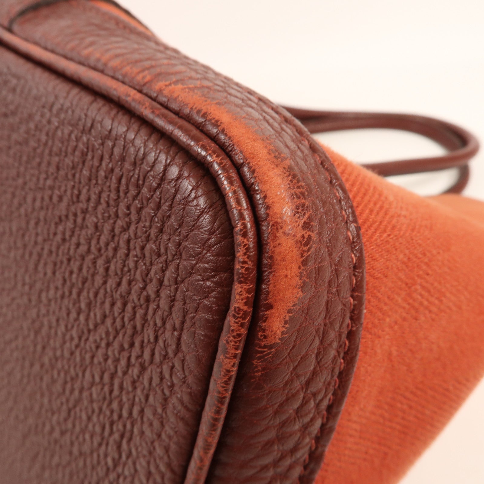 HERMES 帆布Garden Party PM銀扣手挽袋Cuivre