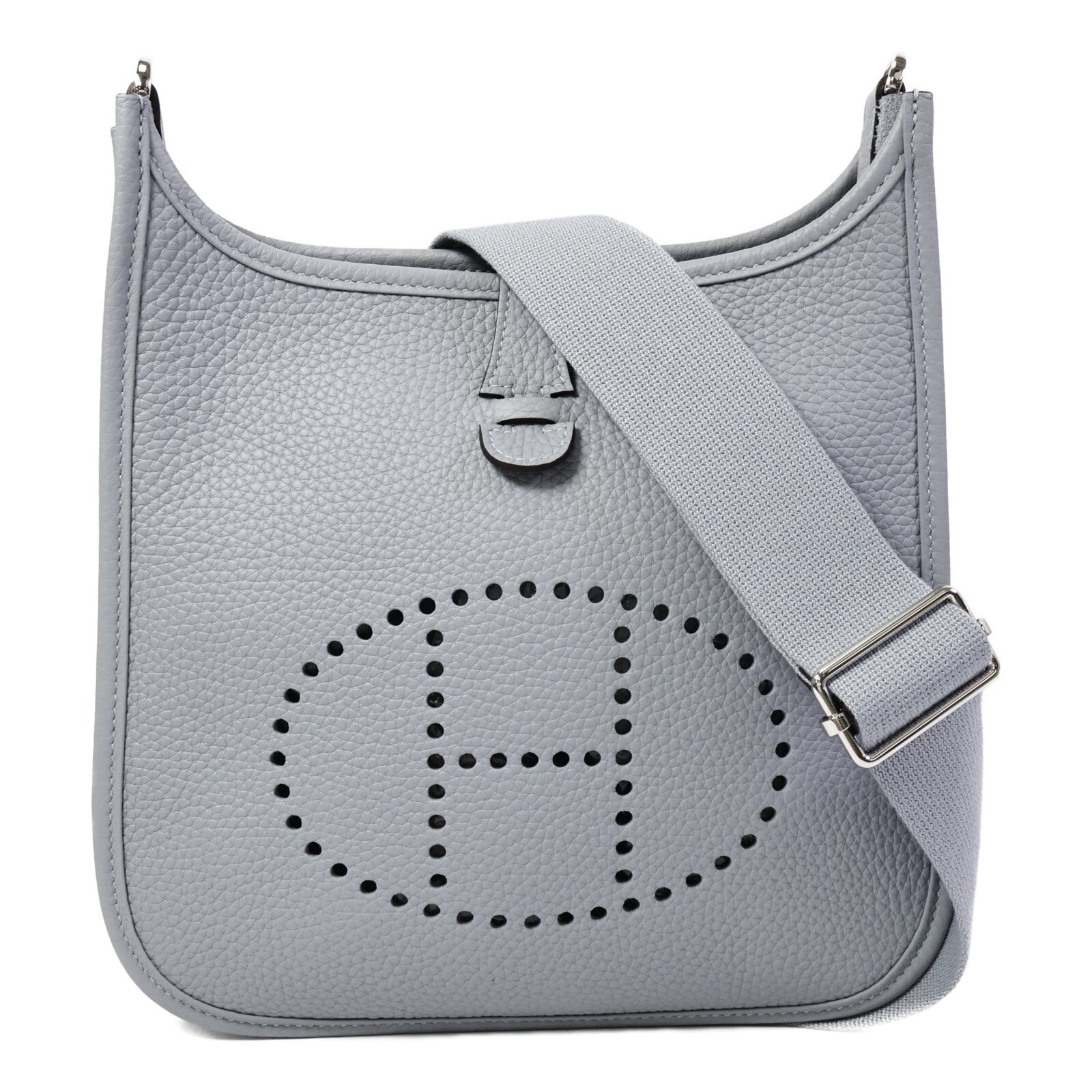 HERMES Clemence皮革Evelyne 23肩背袋Gris Pantin