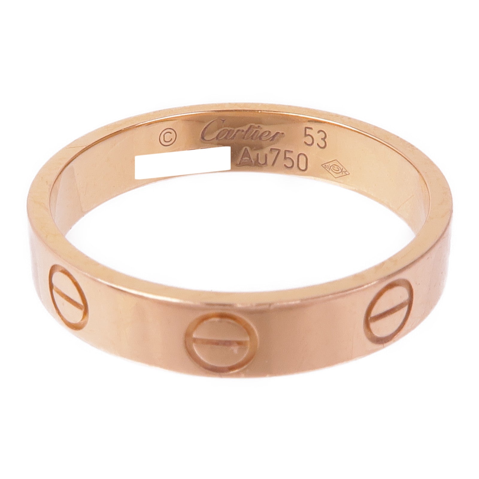 CARTIER 18K玫瑰金Mini Love Ring戒指Cartier#53/US#6.5