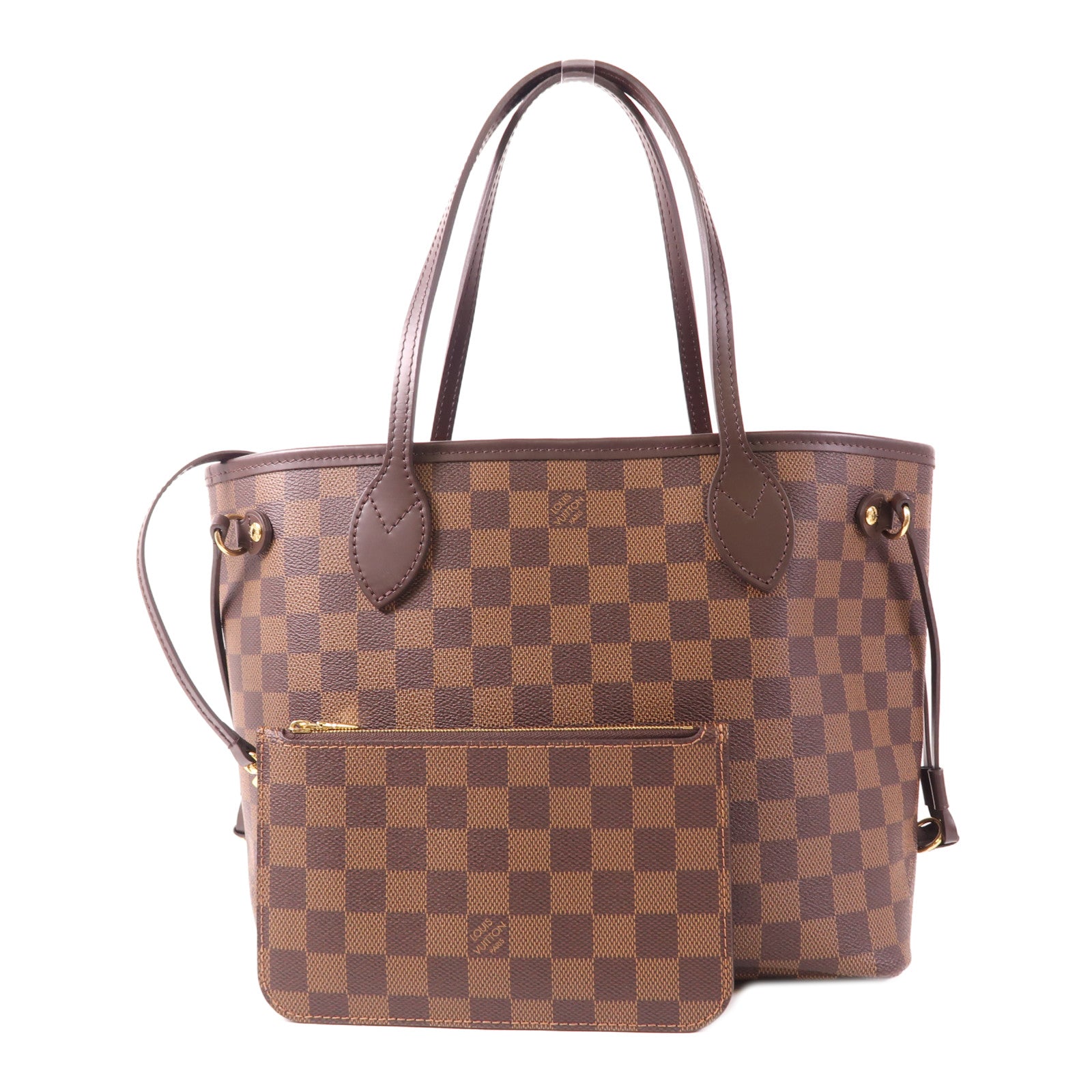 LOUIS VUITTON Damier Neverfull PM金扣肩背袋
