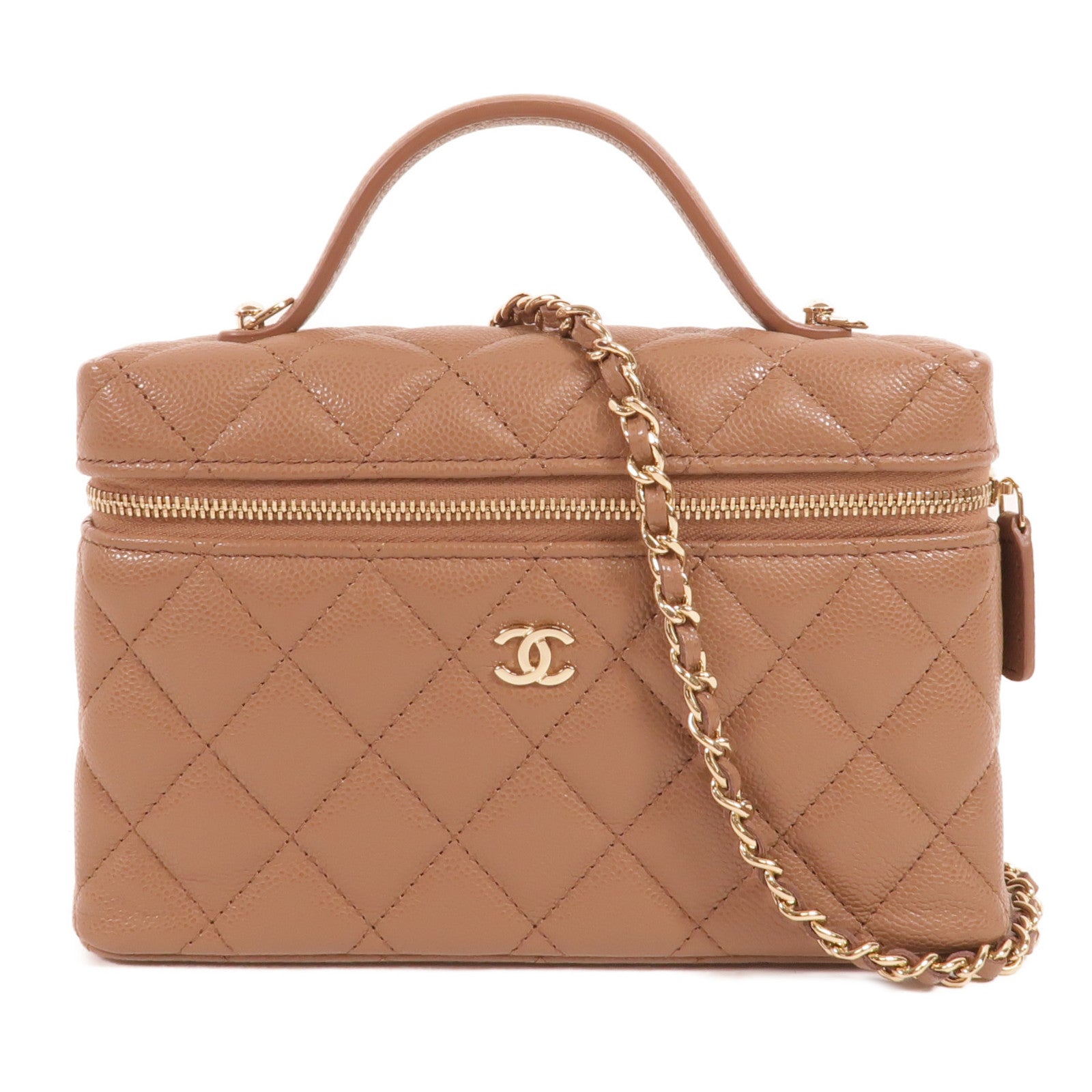 CHANEL 牛皮皮革Vanity Case手挽肩背兩用袋
