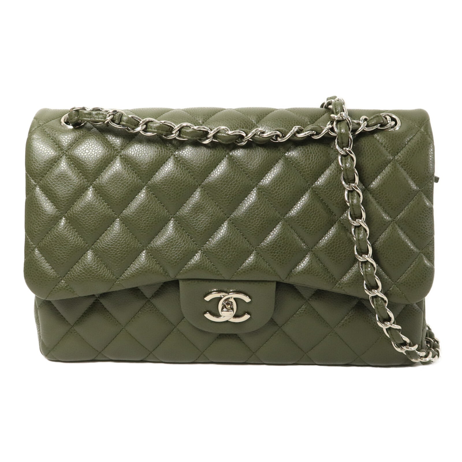 CHANEL 牛皮皮革Large Classic鏈帶肩背袋