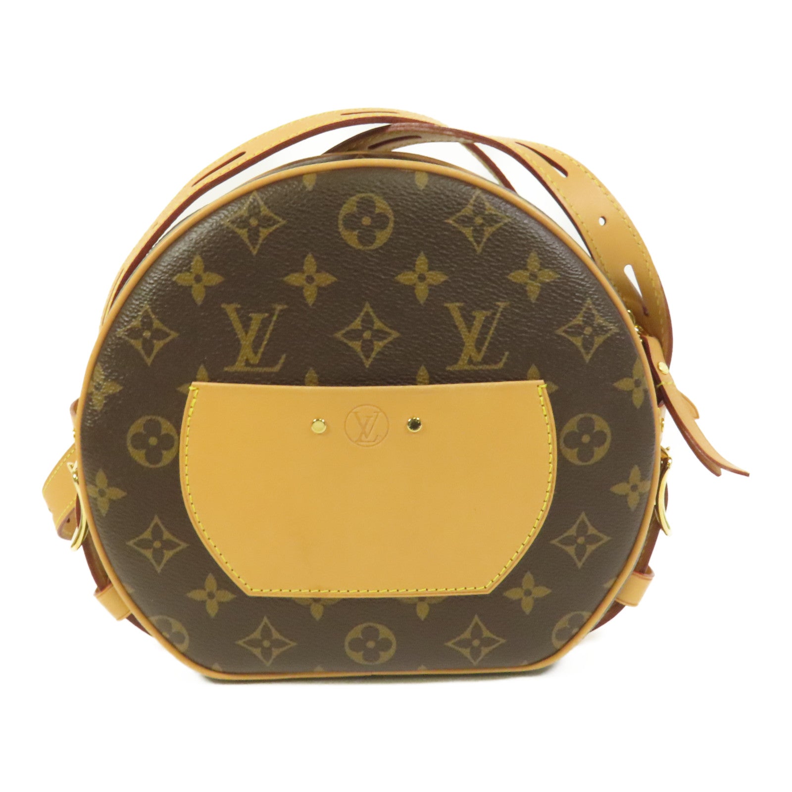 LOUIS VUITTON Monogram Boite Chapeau Souple金扣肩背袋棕色