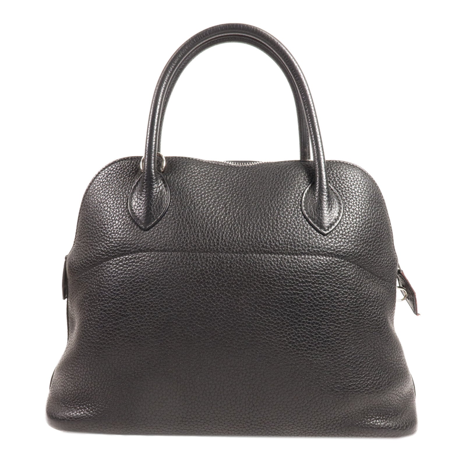 HERMES Clemence皮革Bolide 31銀扣手挽肩背兩用袋Noir