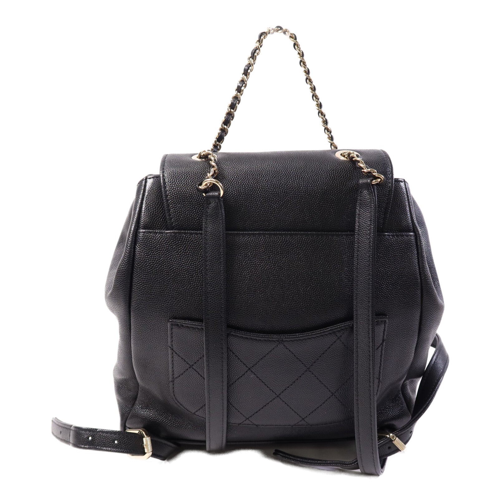 CHANEL 牛皮皮革Affinity Backpack金扣鏈帶背包