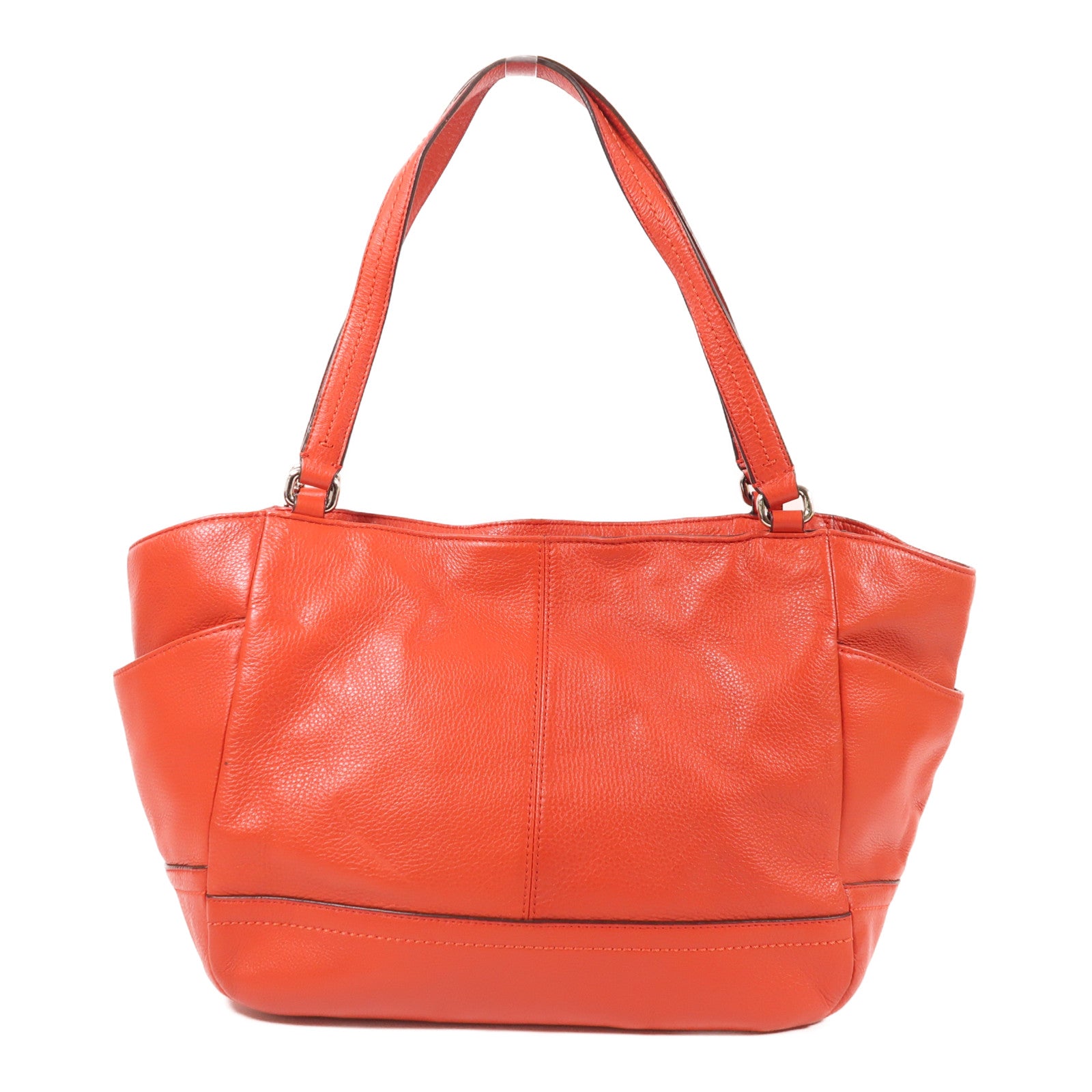 COACH 牛皮皮革Tote Bag銀扣手挽袋