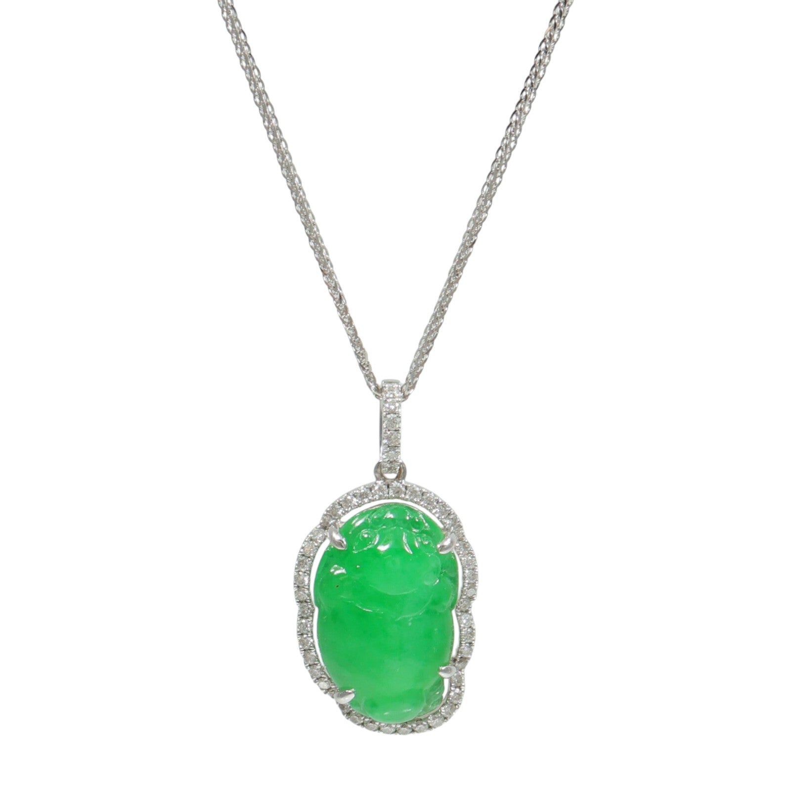 JEWELRY 18K白金Jade Diamond Necklace翡翠/鑽石項鍊