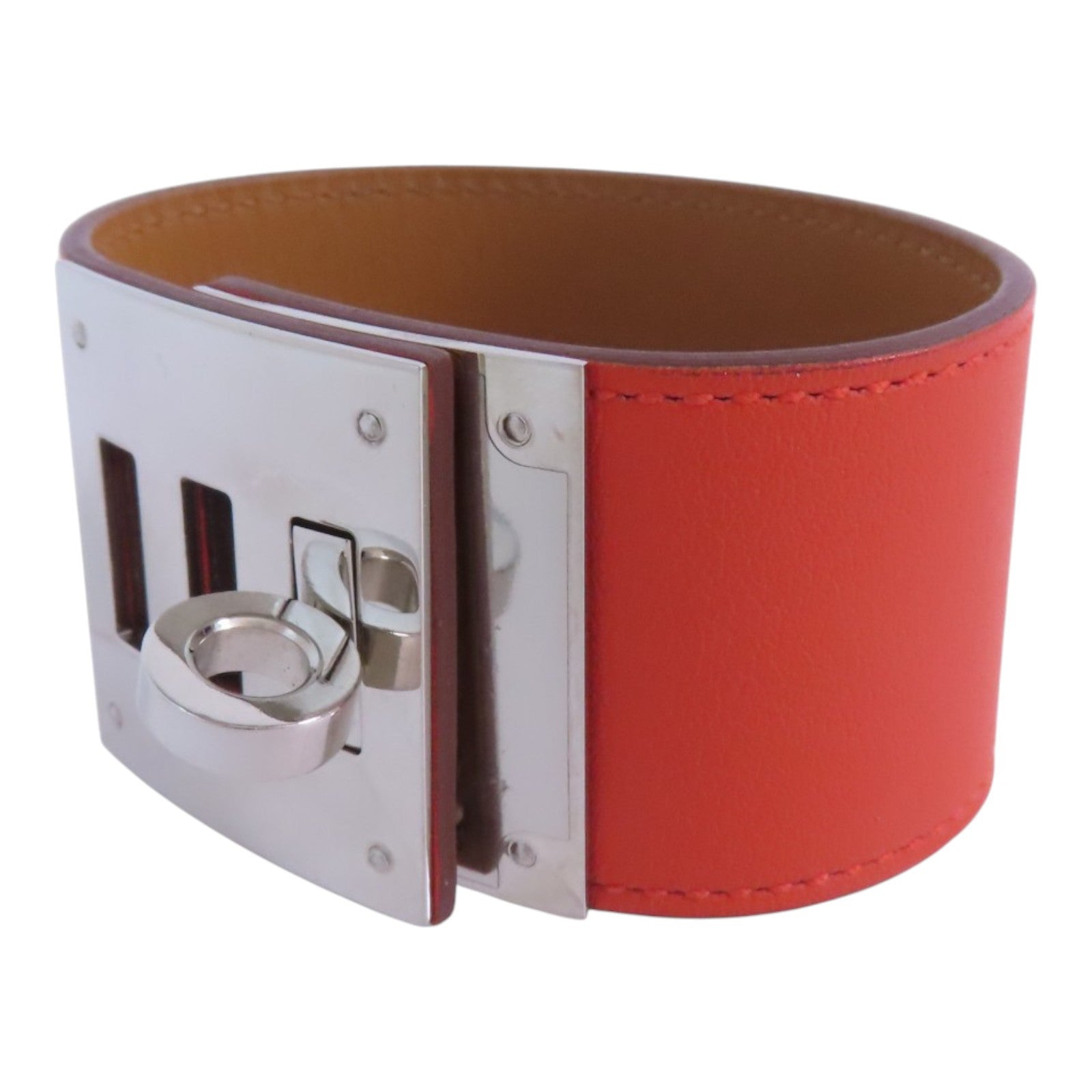 HERMES 【激減優惠】Swift皮革Kerry Dog Bracelet銀扣手鐲