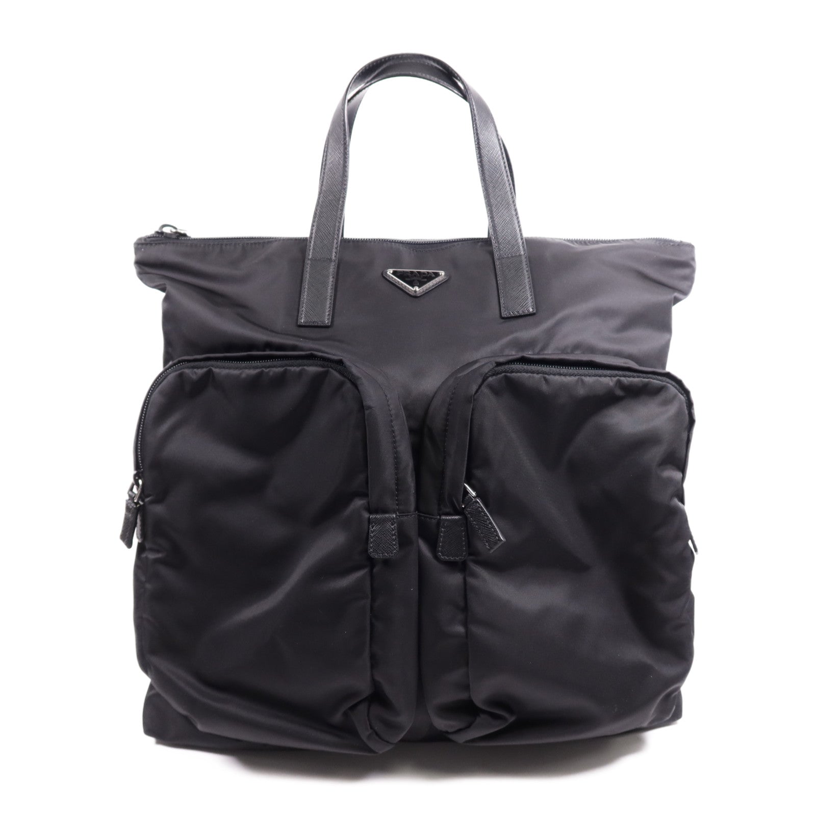 PRADA 尼龍Backpack銀扣背包