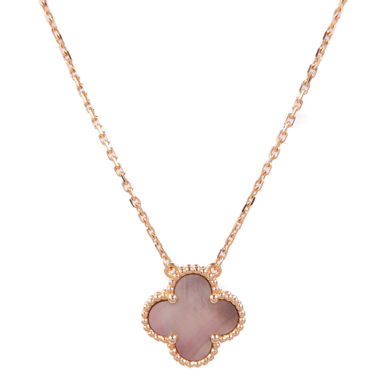 Van Cleef & Arpels 18K玫瑰金Vintage Alhambra Necklace珍珠貝母項鍊