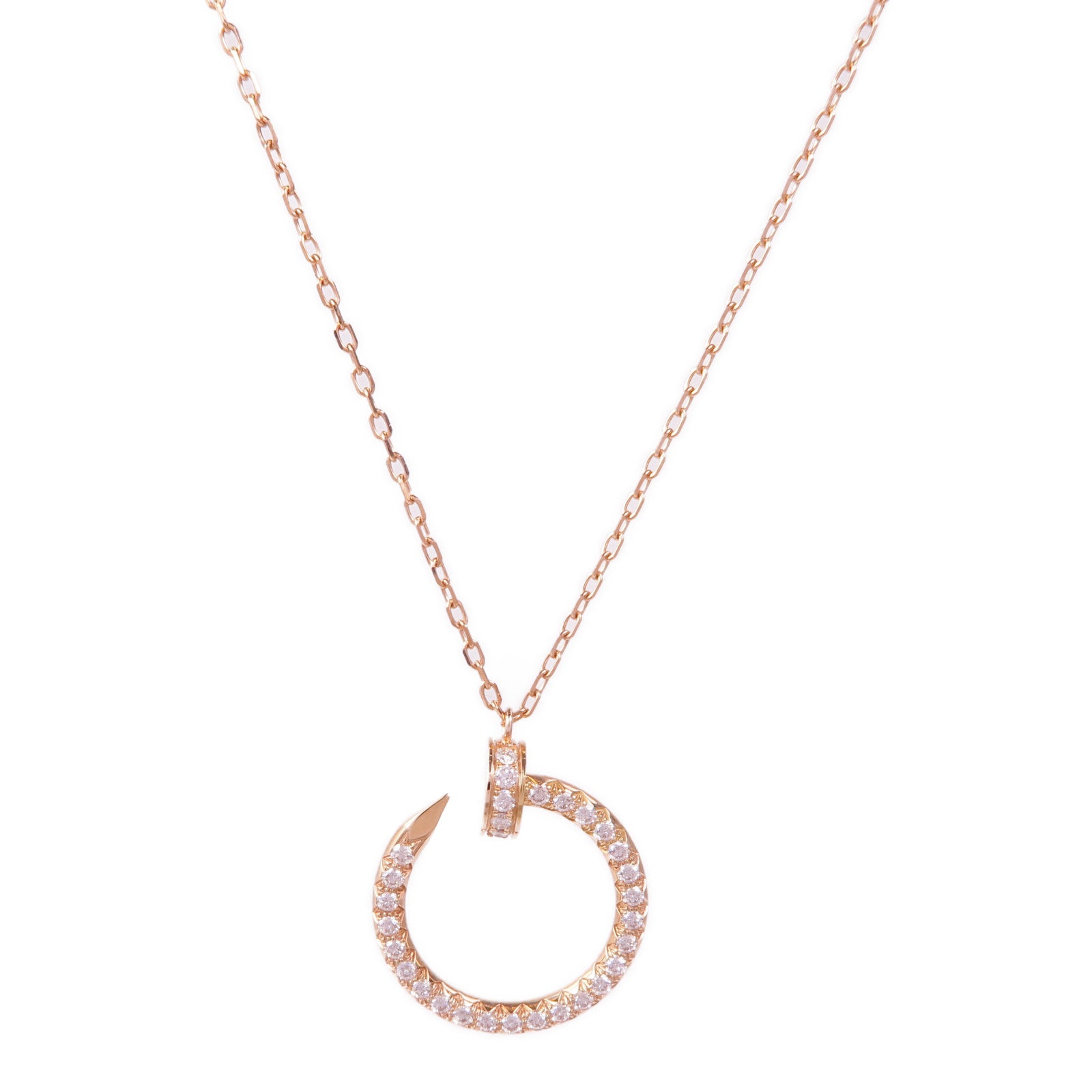 CARTIER 18K玫瑰金Juste Un Clou Diamond Necklace鑽石項鍊