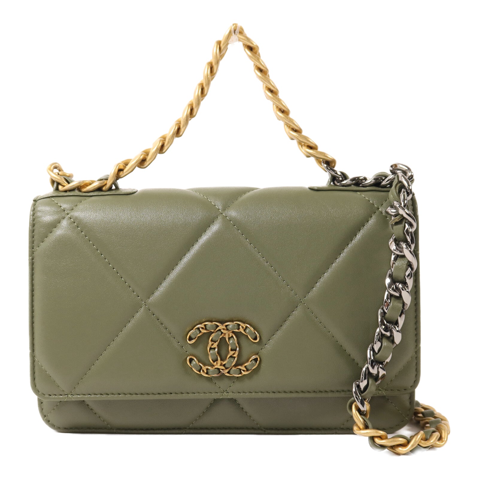 CHANEL 羊皮皮革Chanel 19 Wallet On Chain鏈帶肩背袋