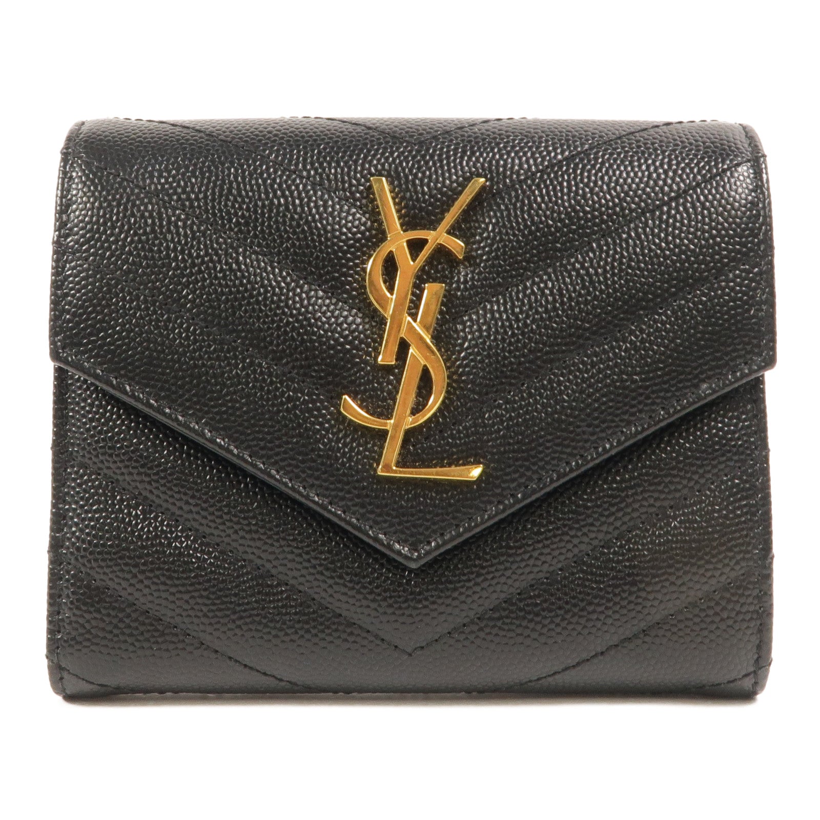 YVES SAINT LAURENT 牛皮皮革Tri Fold Wallet錢包