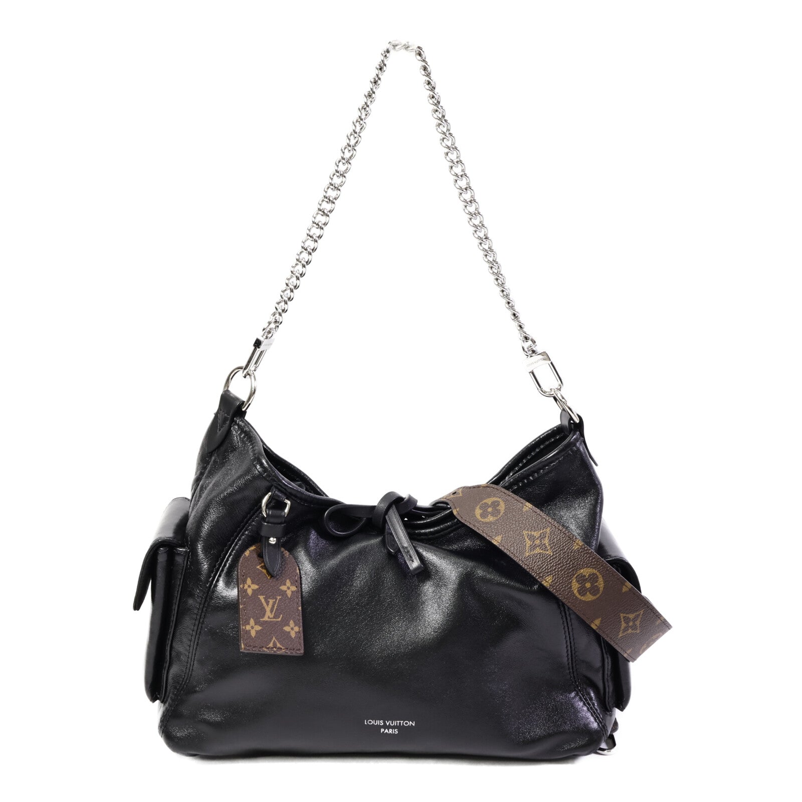 LOUIS VUITTON 羊皮皮革Carry All Vibe PM銀扣手挽肩背兩用袋