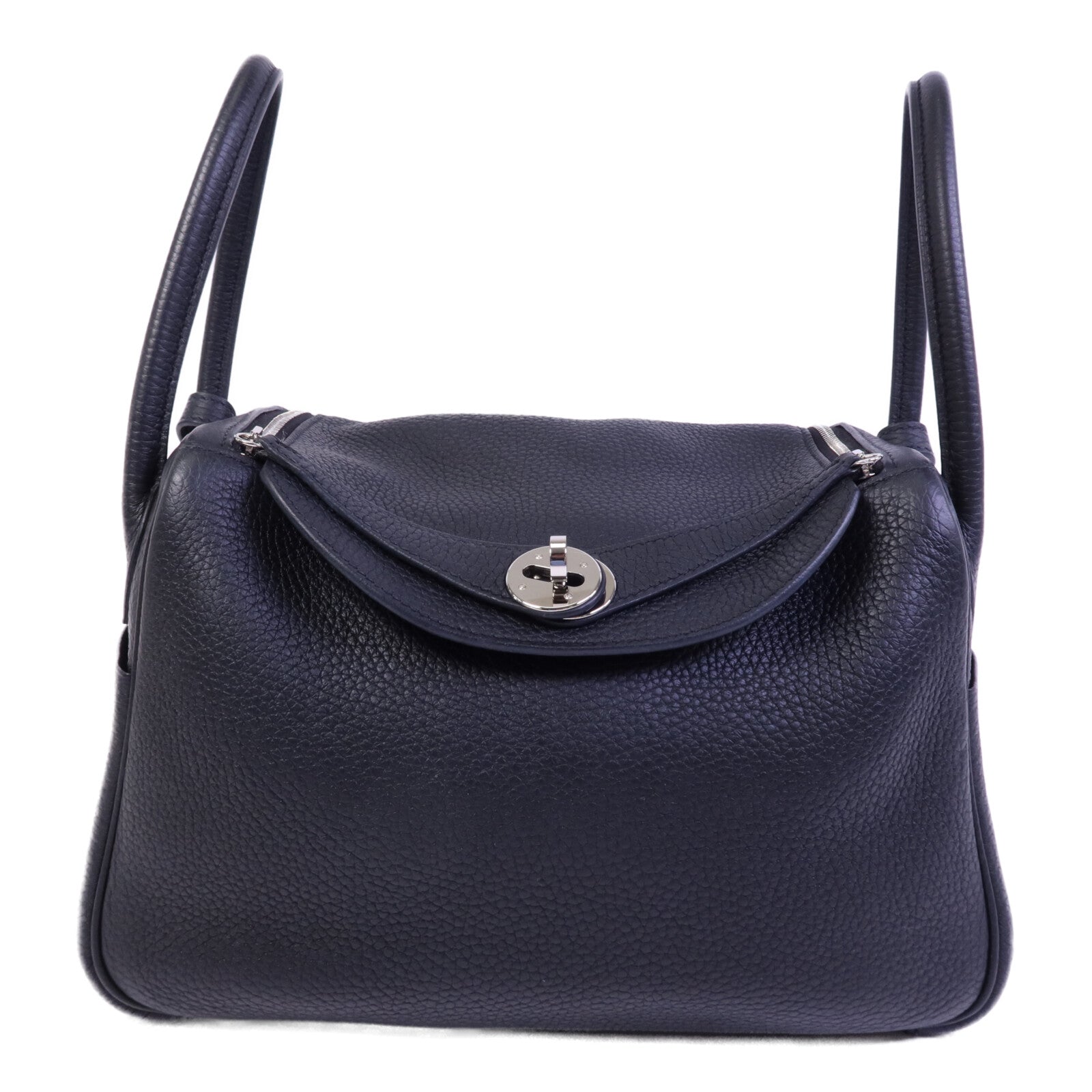 HERMES Clemence皮革Lindy 26手挽肩背兩用袋Noir