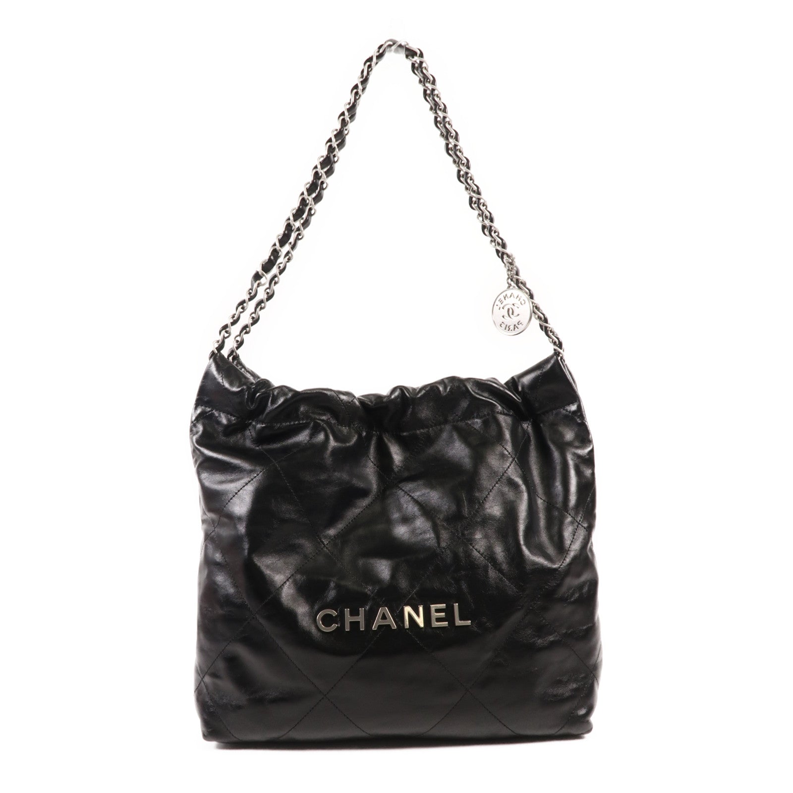CHANEL 牛皮皮革Chanel 22 Small銀扣鏈帶肩背袋