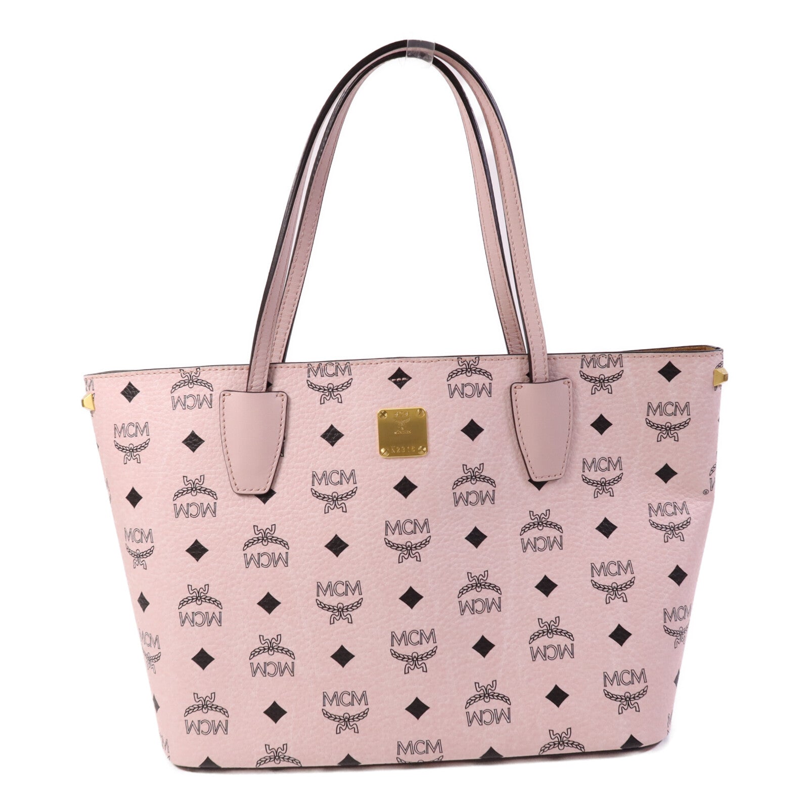 MCM 塗層帆布Tote Bag金扣手挽袋