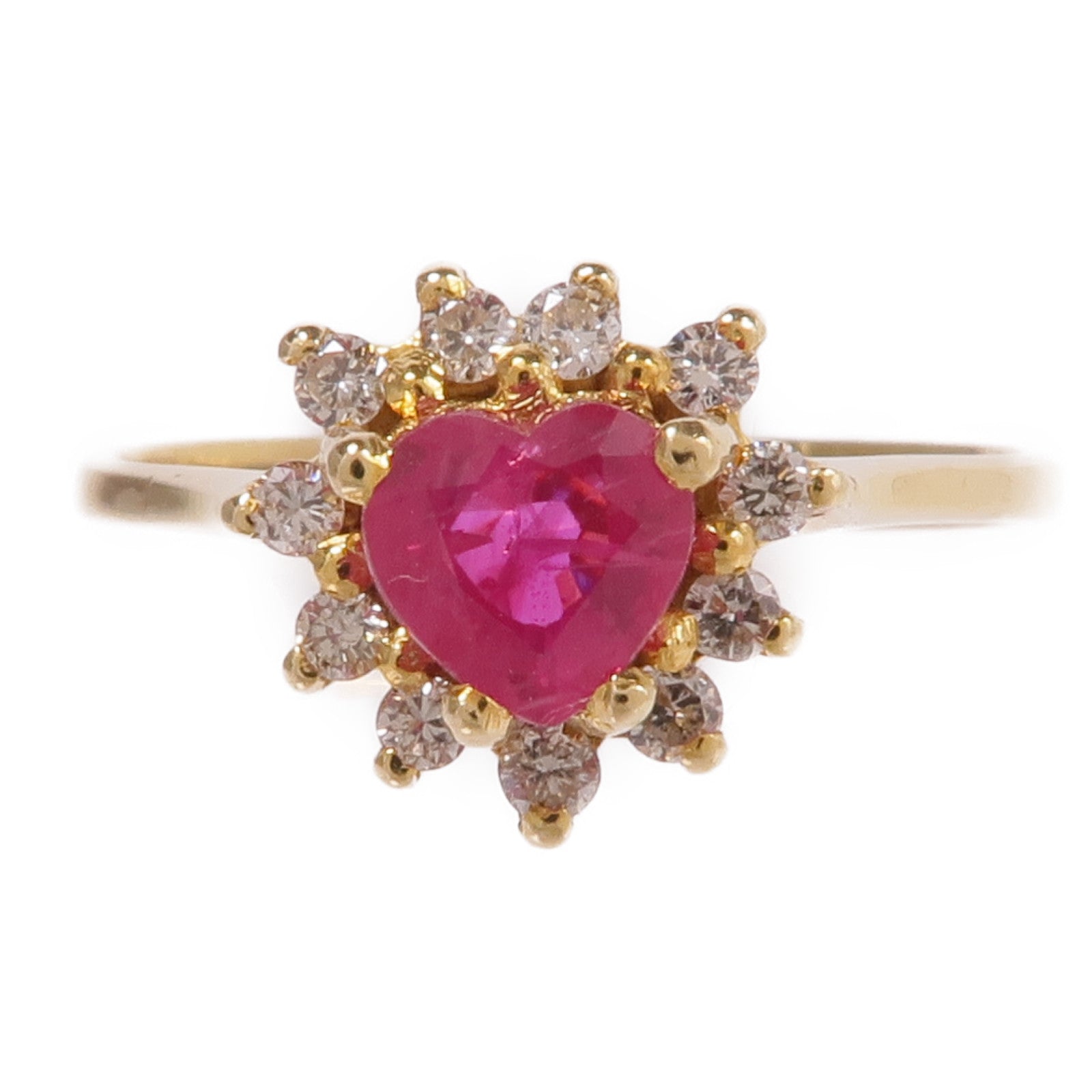 JEWELRY 18K黃金Ruby Diamond Ring紅寶石/鑽石戒指US#6.25