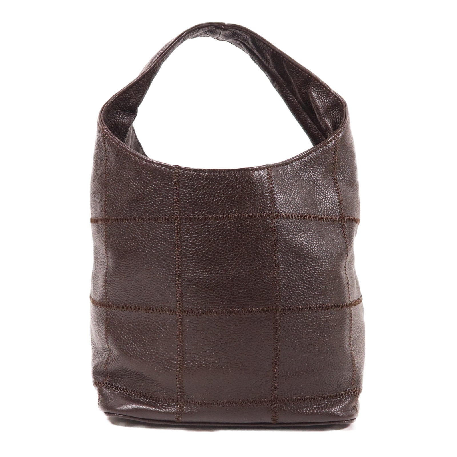 CHANEL 牛皮皮革Handbag銀扣手挽袋