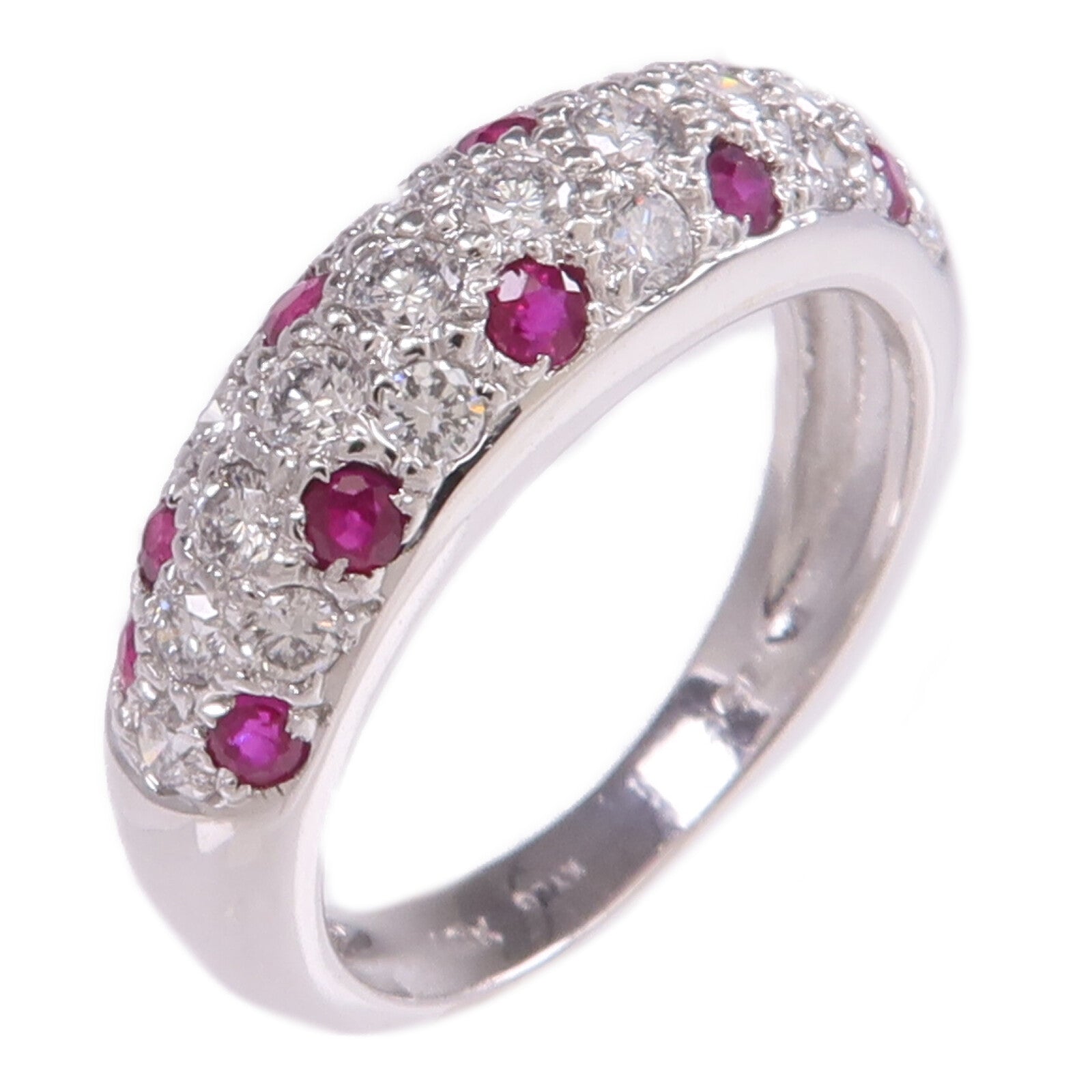 JEWELRY 18K白金Ruby Diamond Ring紅寶石/鑽石戒指US#4.75