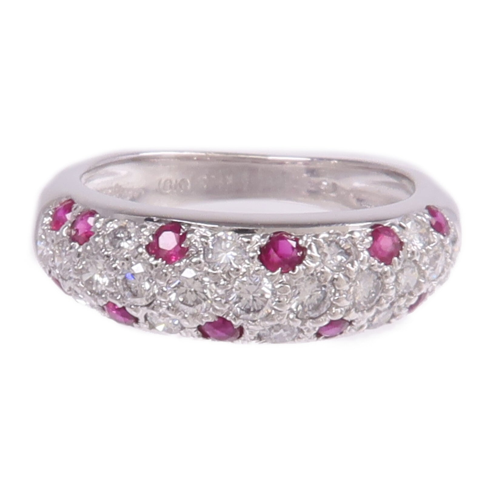 JEWELRY 18K白金Ruby Diamond Ring紅寶石/鑽石戒指US#4.75