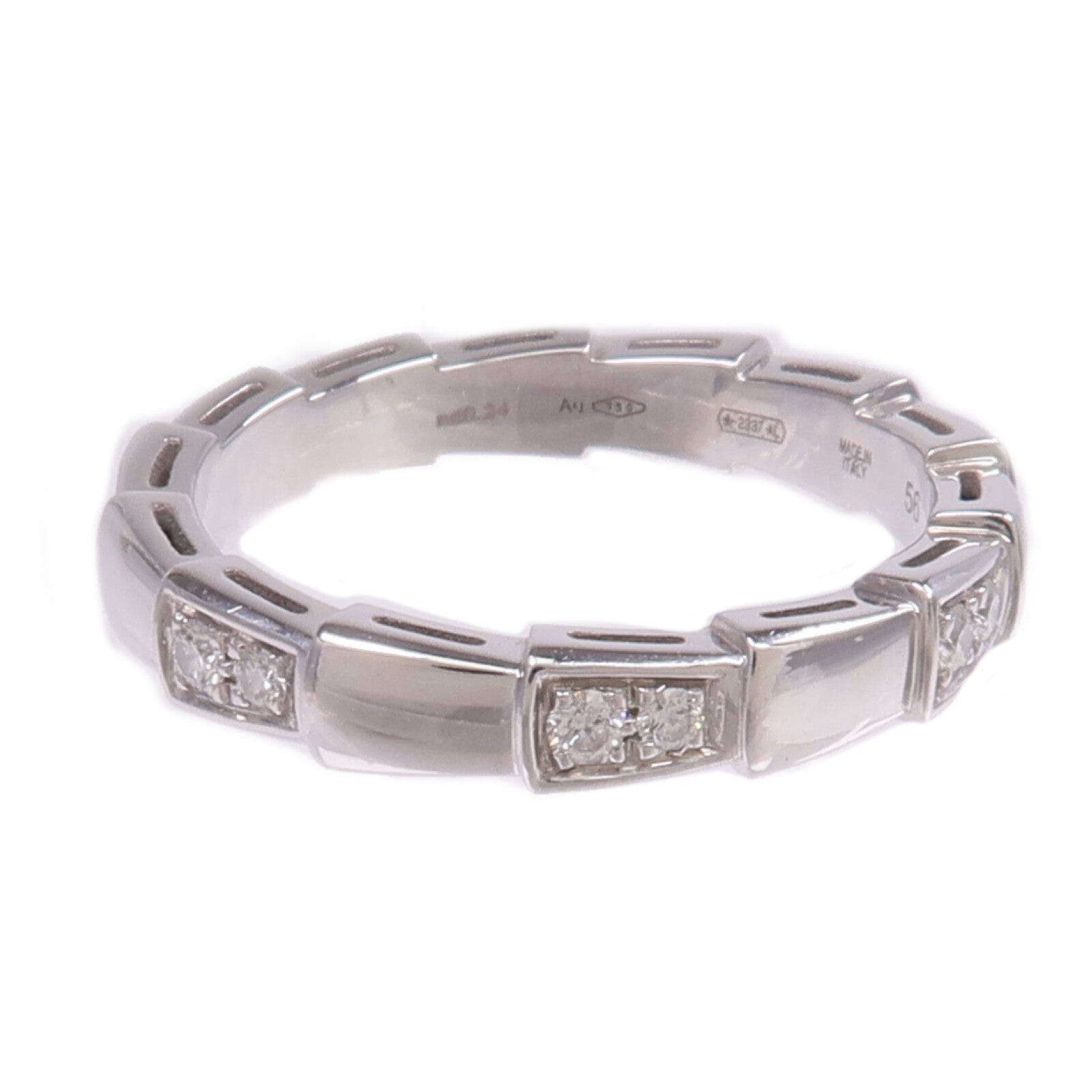 BVLGARI 18K白金Serpenti Viper Ring鑽石戒指Bvlgari#56/US#7.5