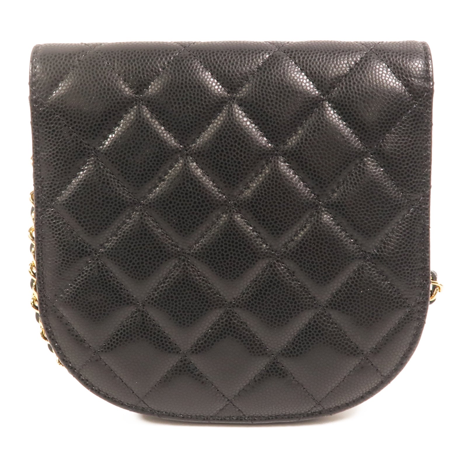 CHANEL 牛皮皮革Chain Shoulder金扣鏈帶肩背袋