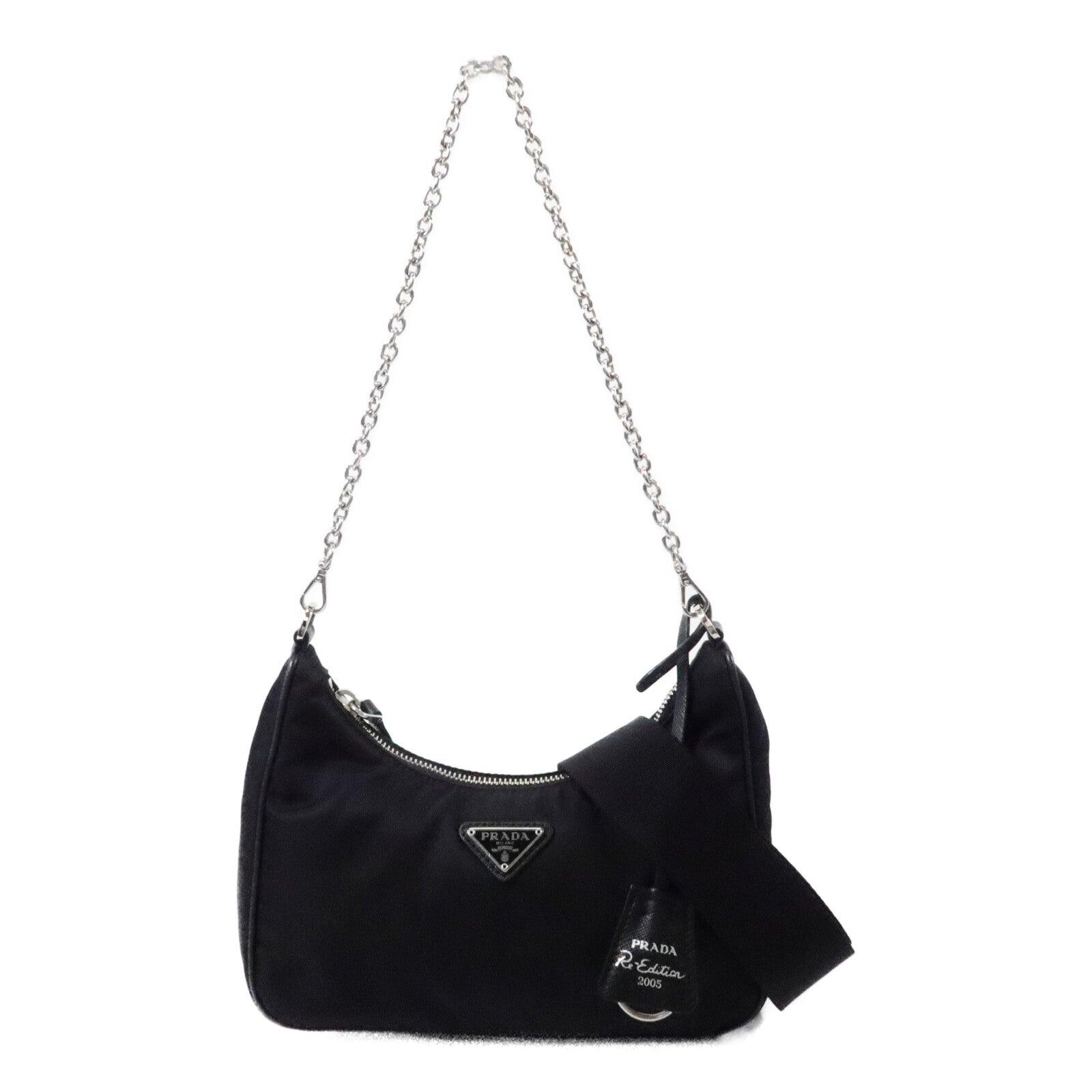 PRADA 尼龍Re-Edition 2005銀扣手挽肩背兩用袋