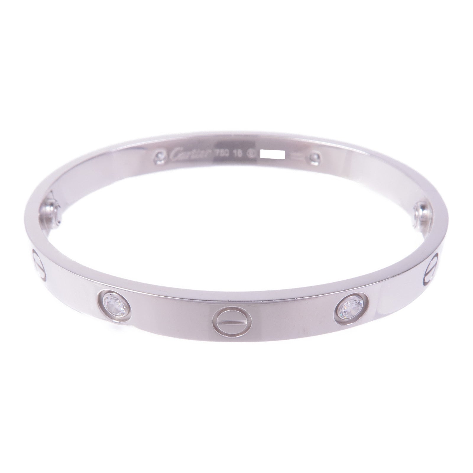 CARTIER 18K白金Love Bangle 4 Diamond鑽石手鐲Cartier#16