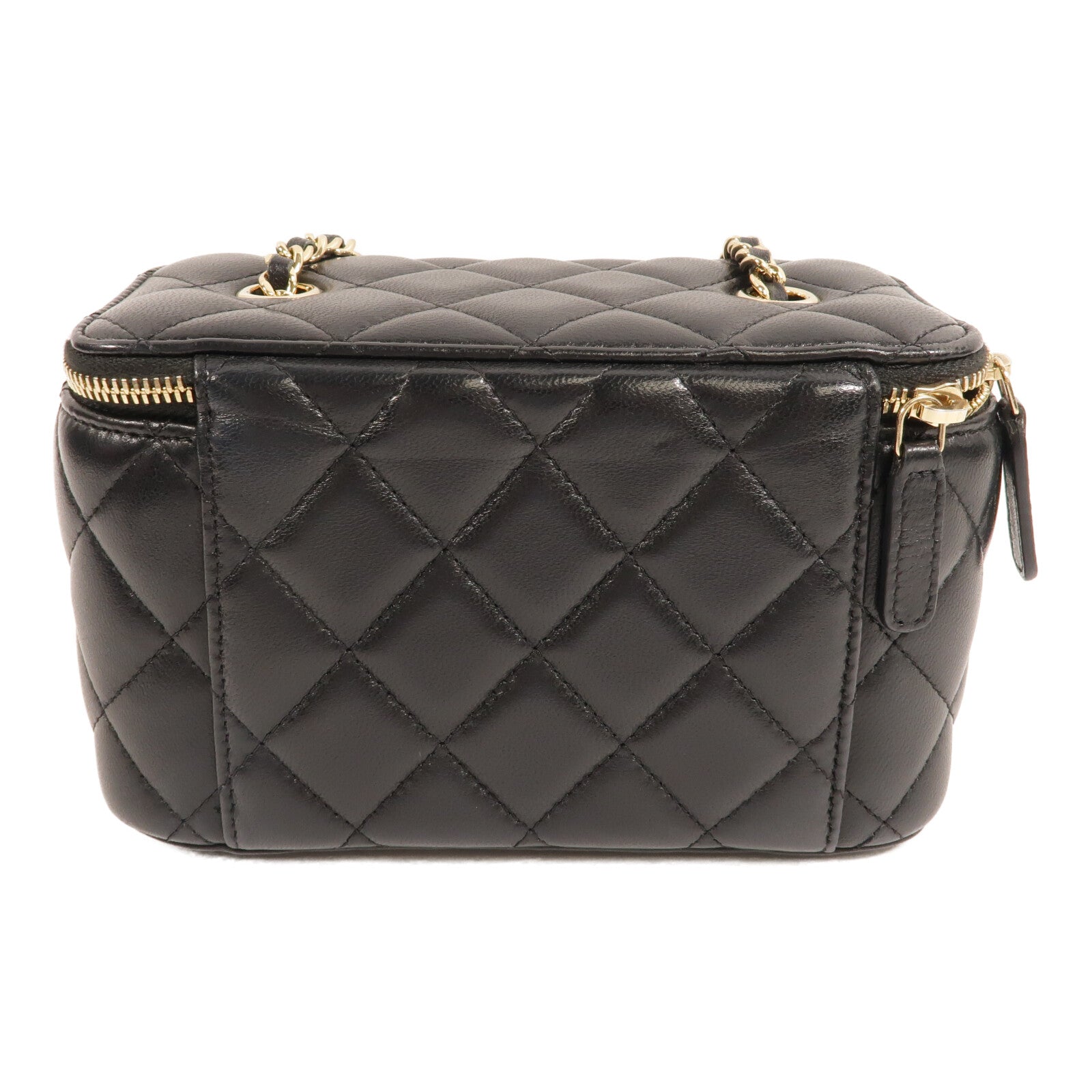 CHANEL 羊皮皮革Vanity Case鏈帶肩背袋