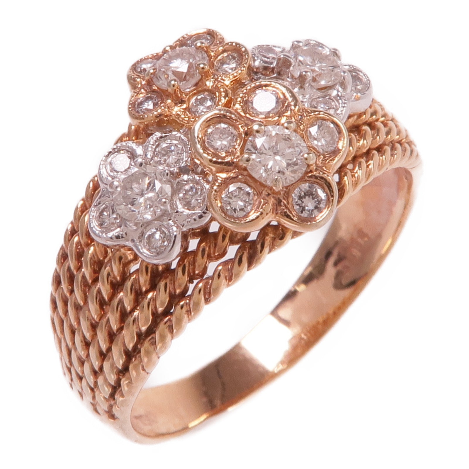 JEWELRY 【激減優惠】18K玫瑰金/白金Diamond Ring鑽石戒指US#8.25