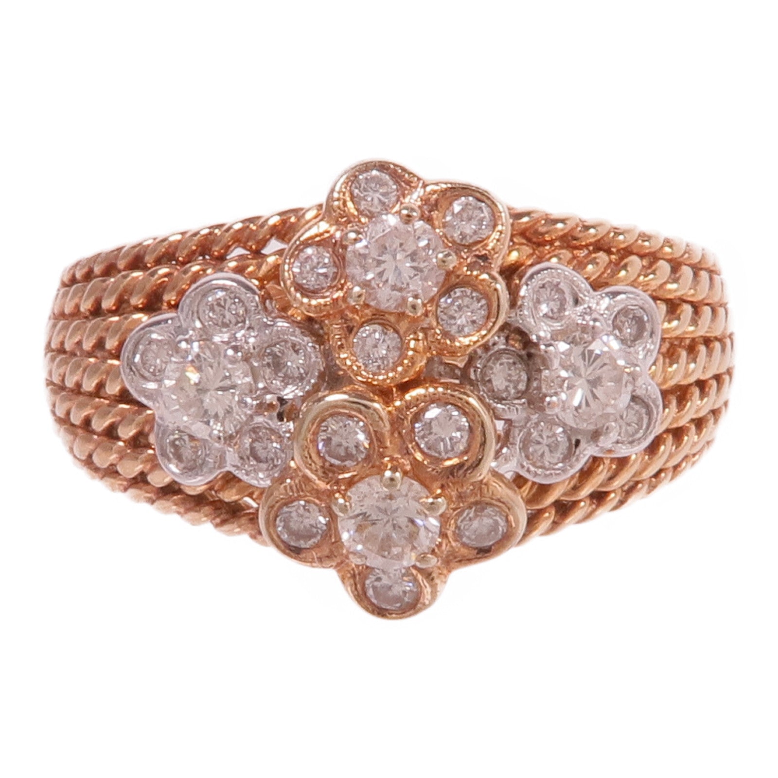 JEWELRY 18K玫瑰金/白金Diamond Ring鑽石戒指US#8.25