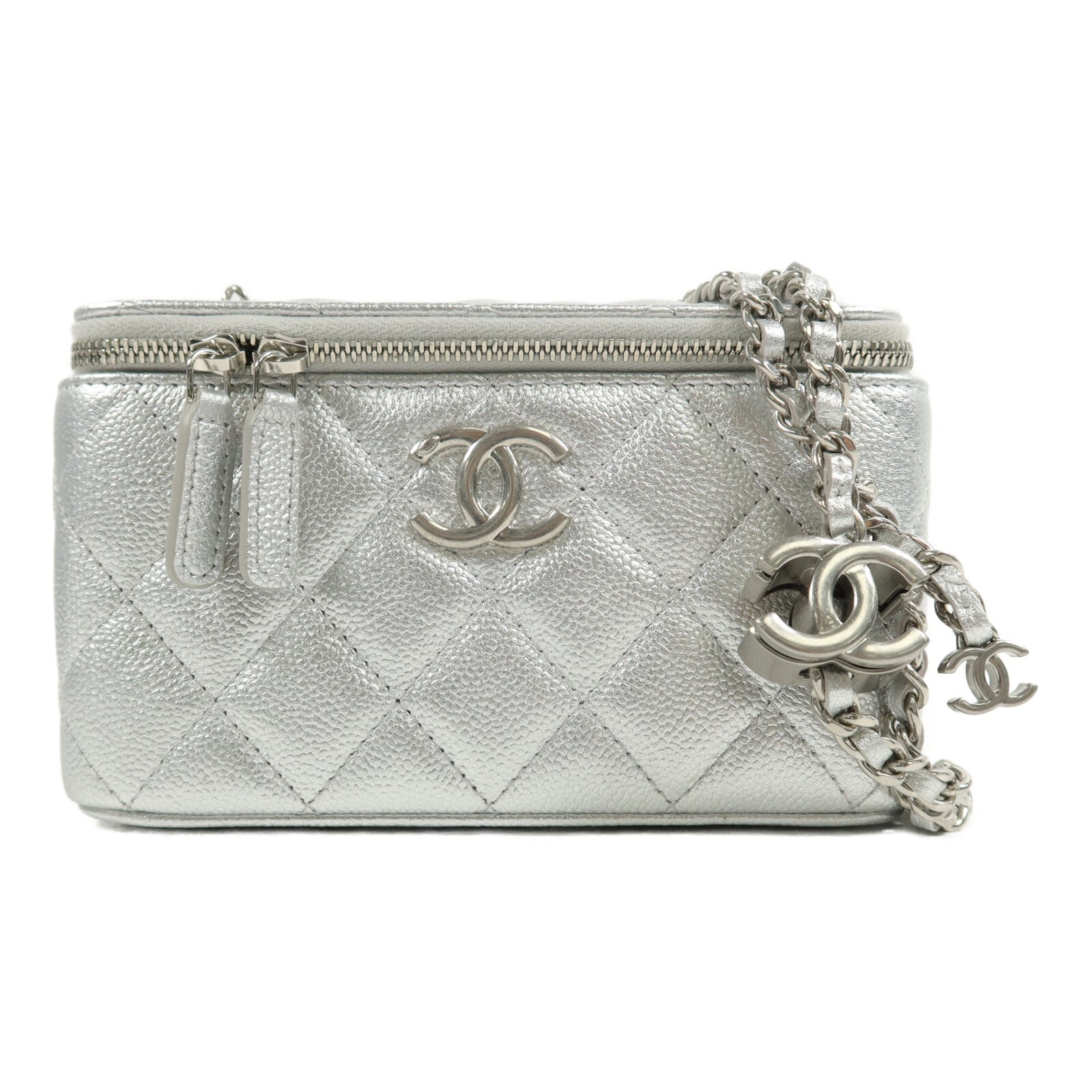 CHANEL 牛皮皮革25B Vanity Case鏈帶肩背袋