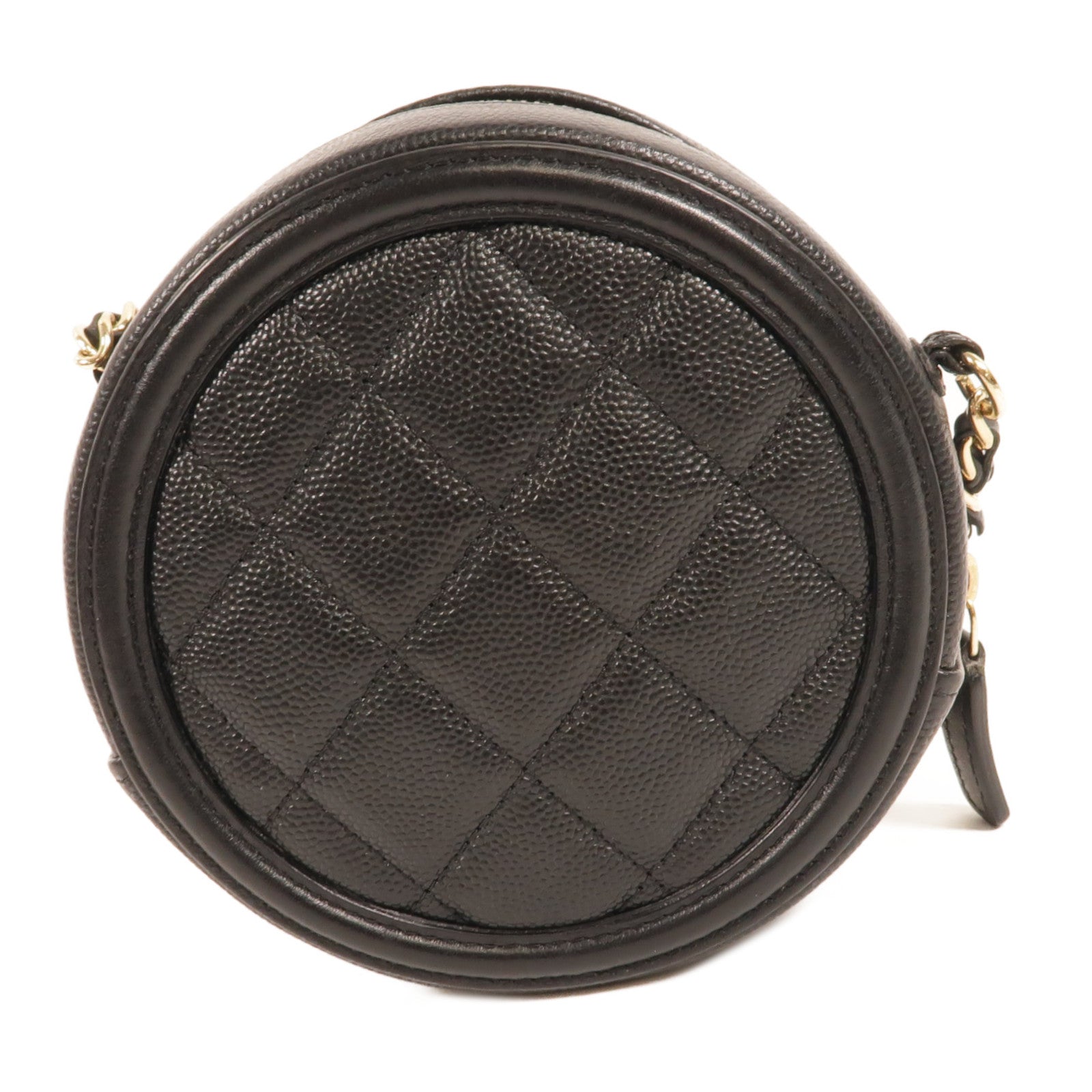 CHANEL 牛皮皮革Round CC Filigree Bag肩背袋