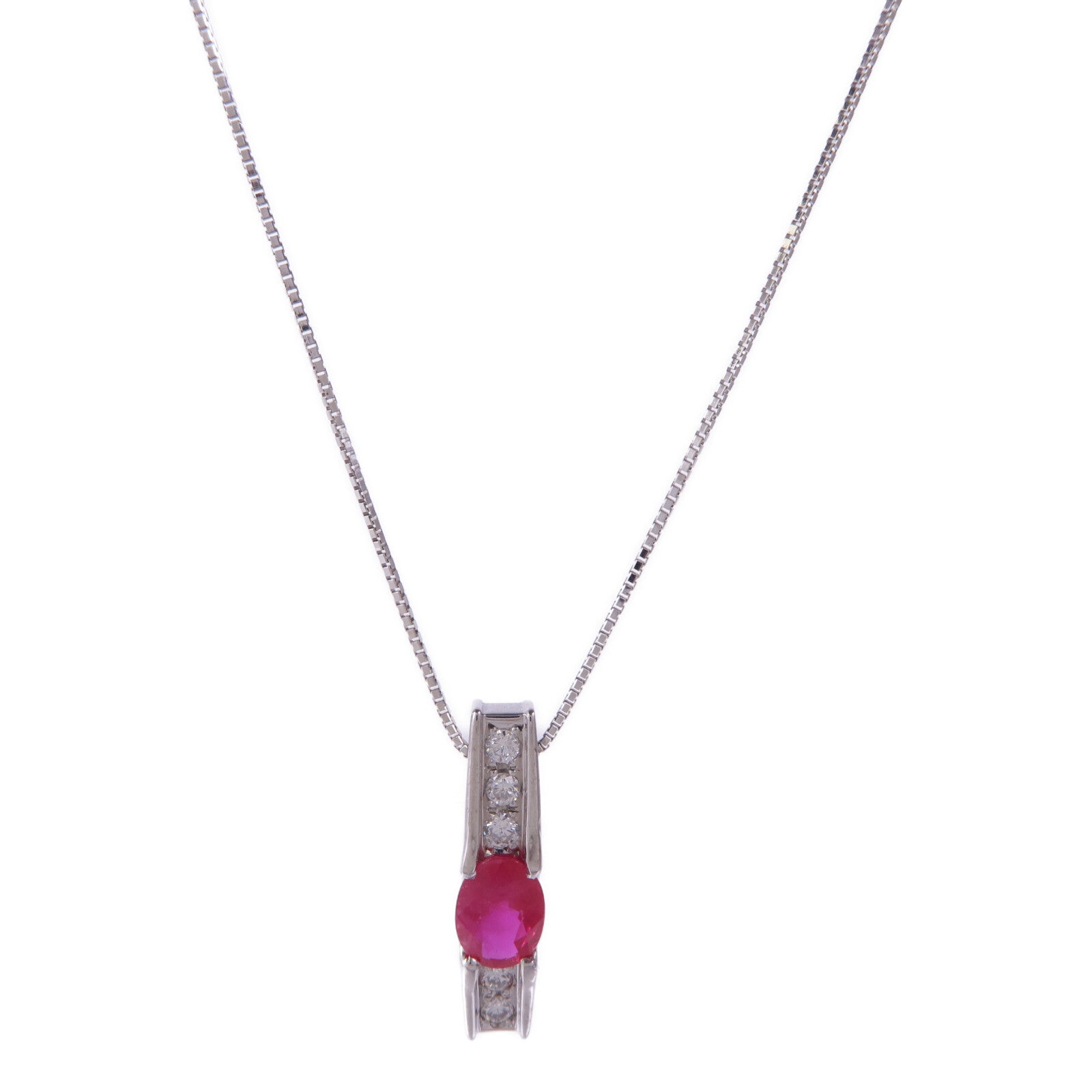 JEWELRY 18K白金Ruby Diamond Necklace紅寶石/鑽石項鍊
