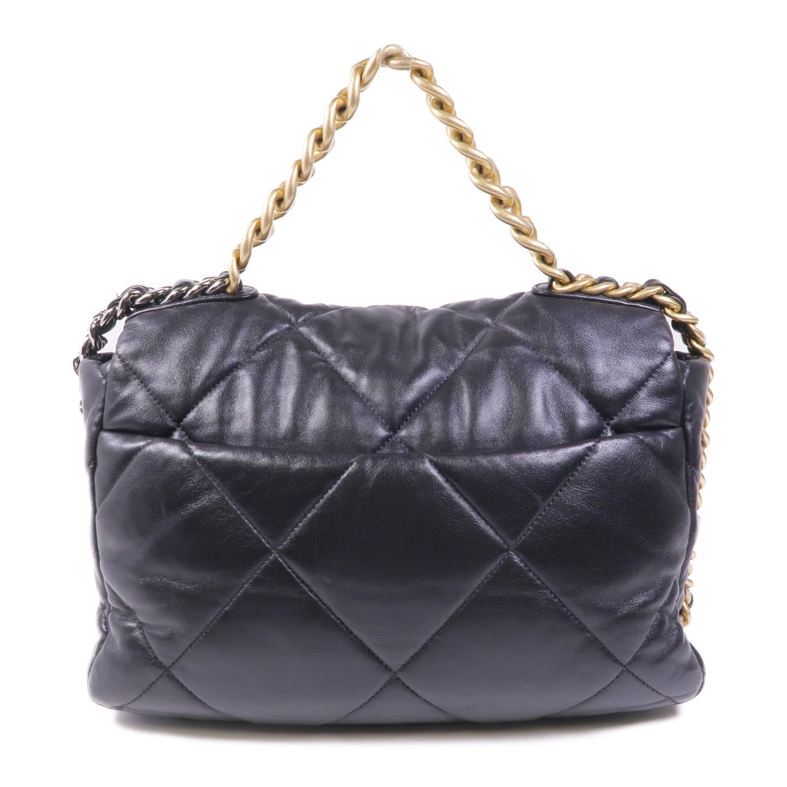 CHANEL 羊皮皮革Chanel 19金扣/銀扣手挽肩背兩用袋