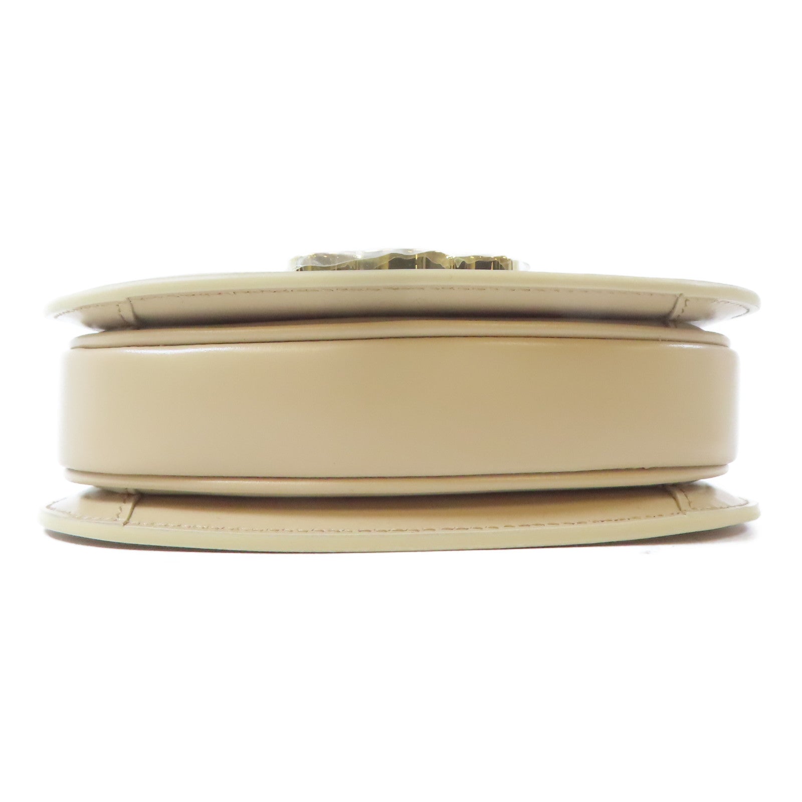 CELINE 【激減優惠】牛皮皮革Besace Clea金扣手挽肩背兩用袋米色