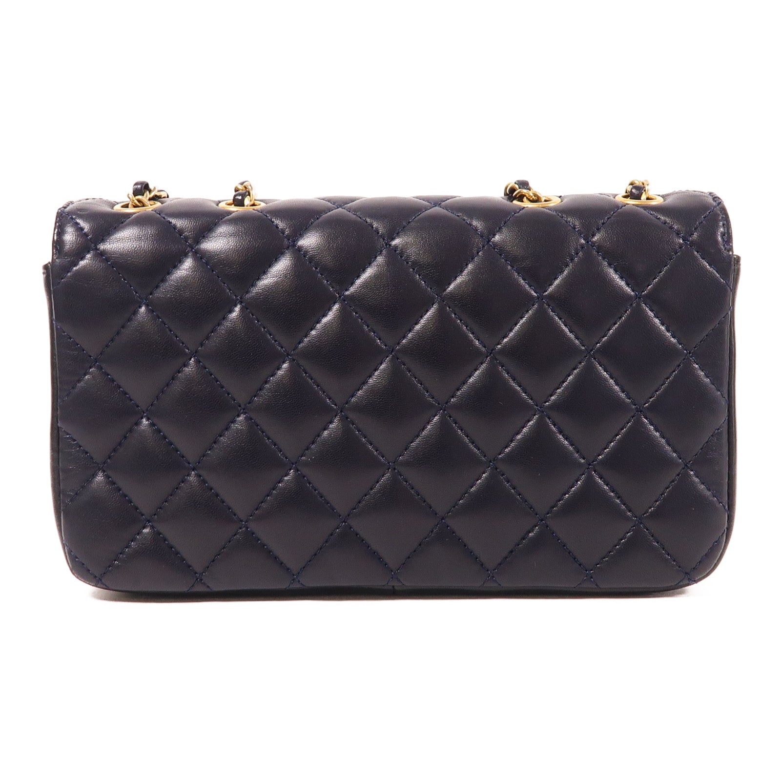 CHANEL 羊皮皮革Chain Shoulder金扣鏈帶肩背袋