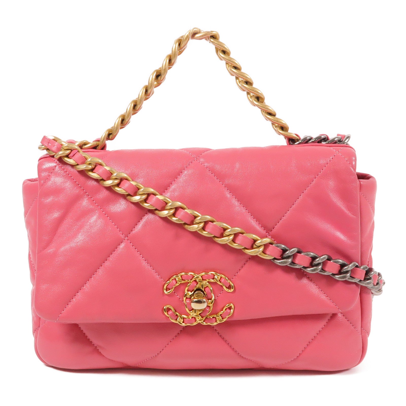 CHANEL 【激減優惠】羊皮皮革Chanel 19鏈帶肩背袋