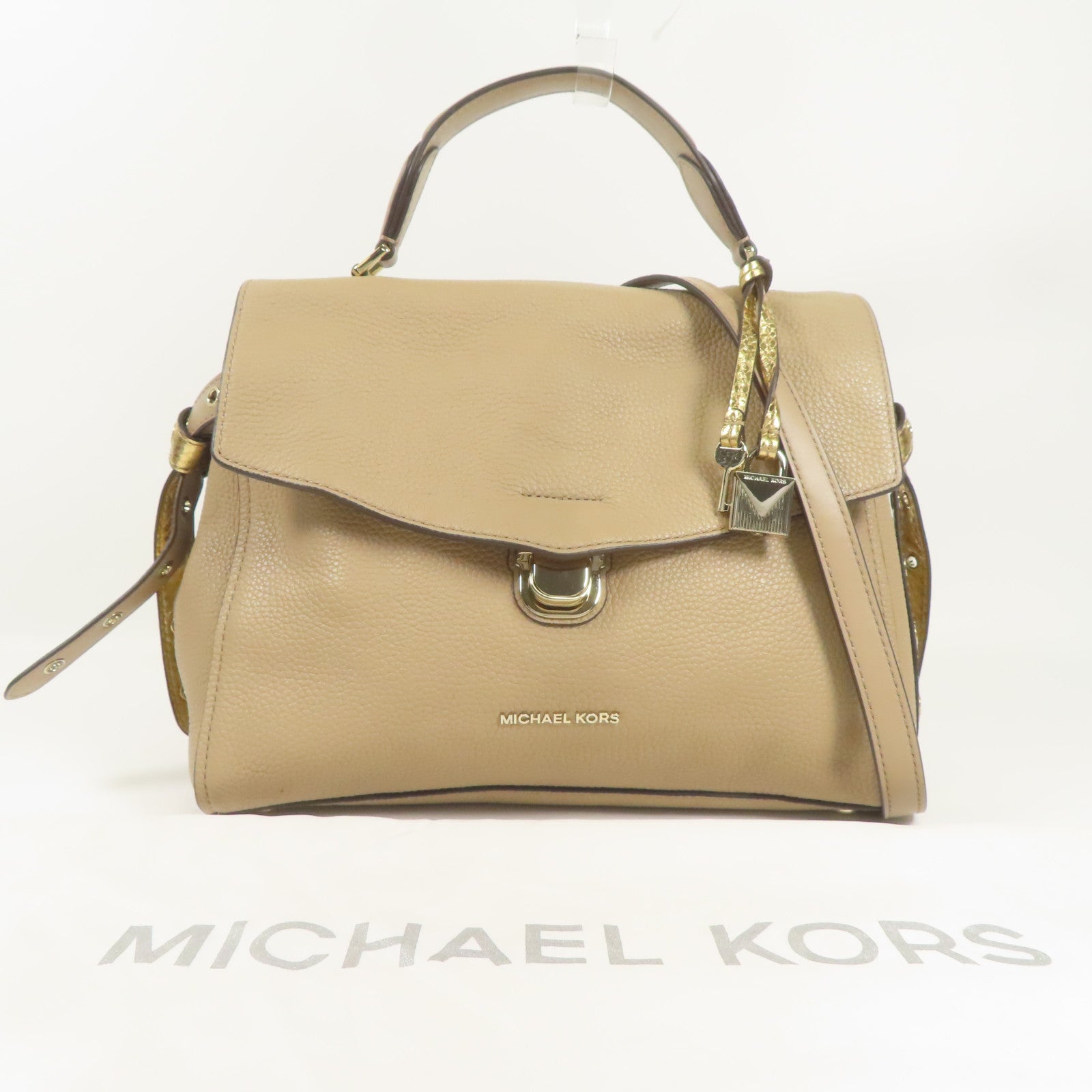 Michael Kors 牛皮皮革Shoulder Bag金扣手挽肩背兩用袋