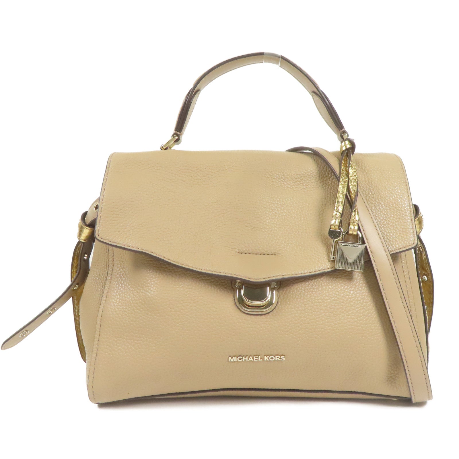 Michael Kors 牛皮皮革Shoulder Bag金扣手挽肩背兩用袋