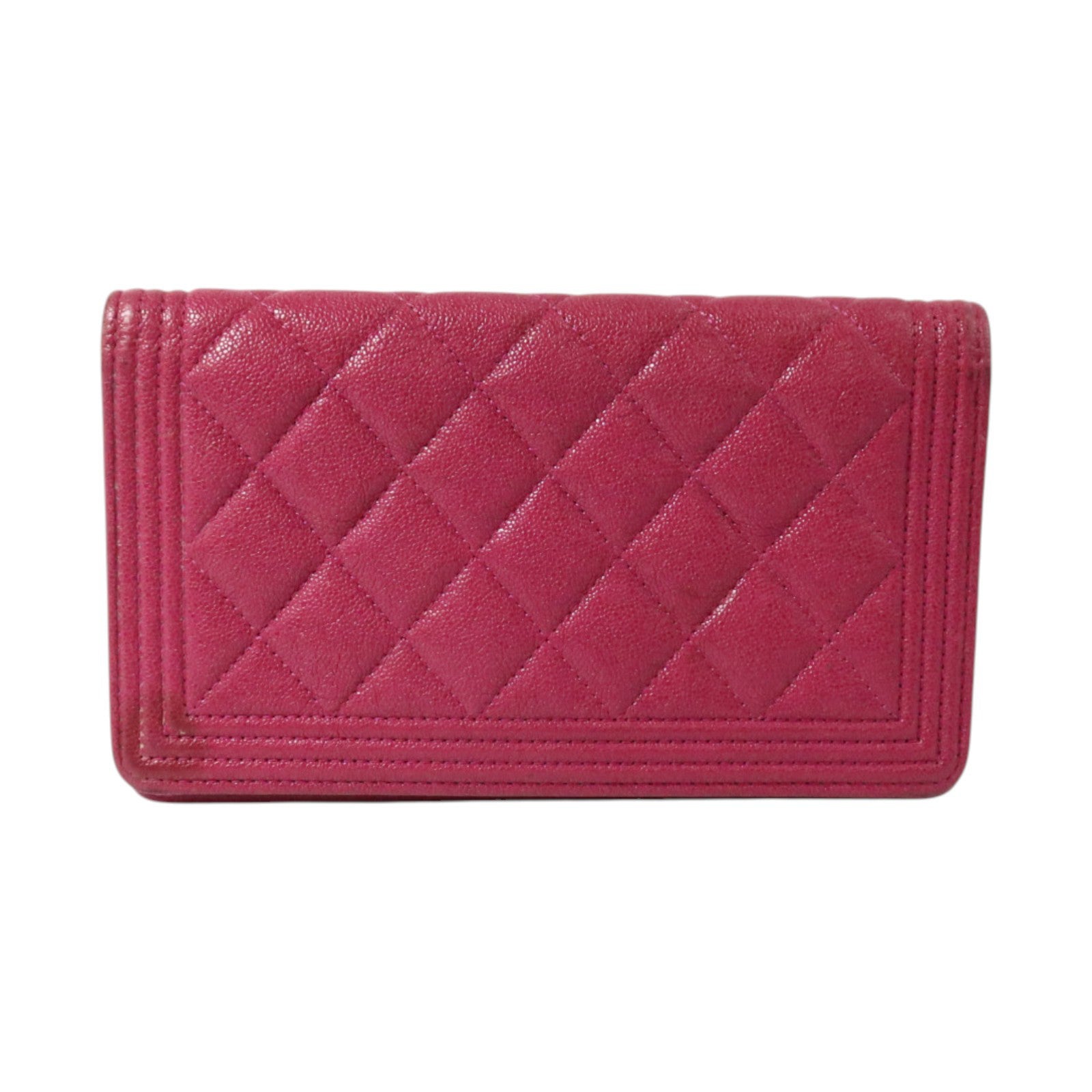 CHANEL 牛皮皮革Boy Chanel Long Wallet金扣長錢包
