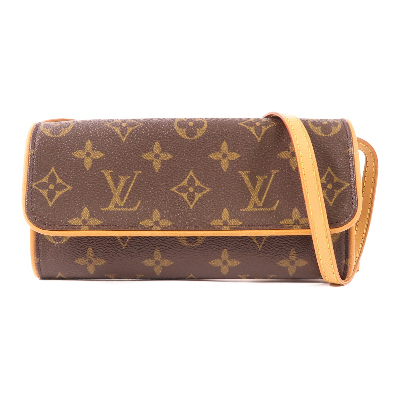 LOUIS VUITTON LV GHW Pochette Twin PM Shoulder Bag M51854 Monogram Brown