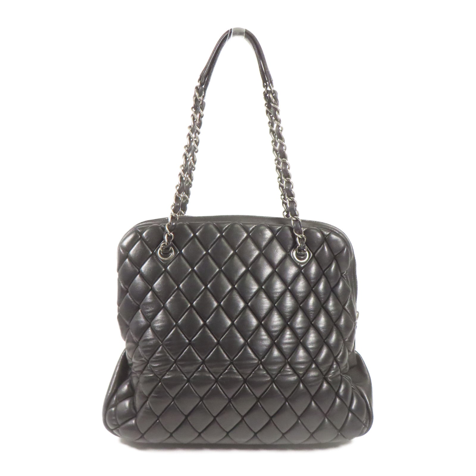 CHANEL 牛皮皮革Chain Shoulder銀扣鏈帶肩背袋