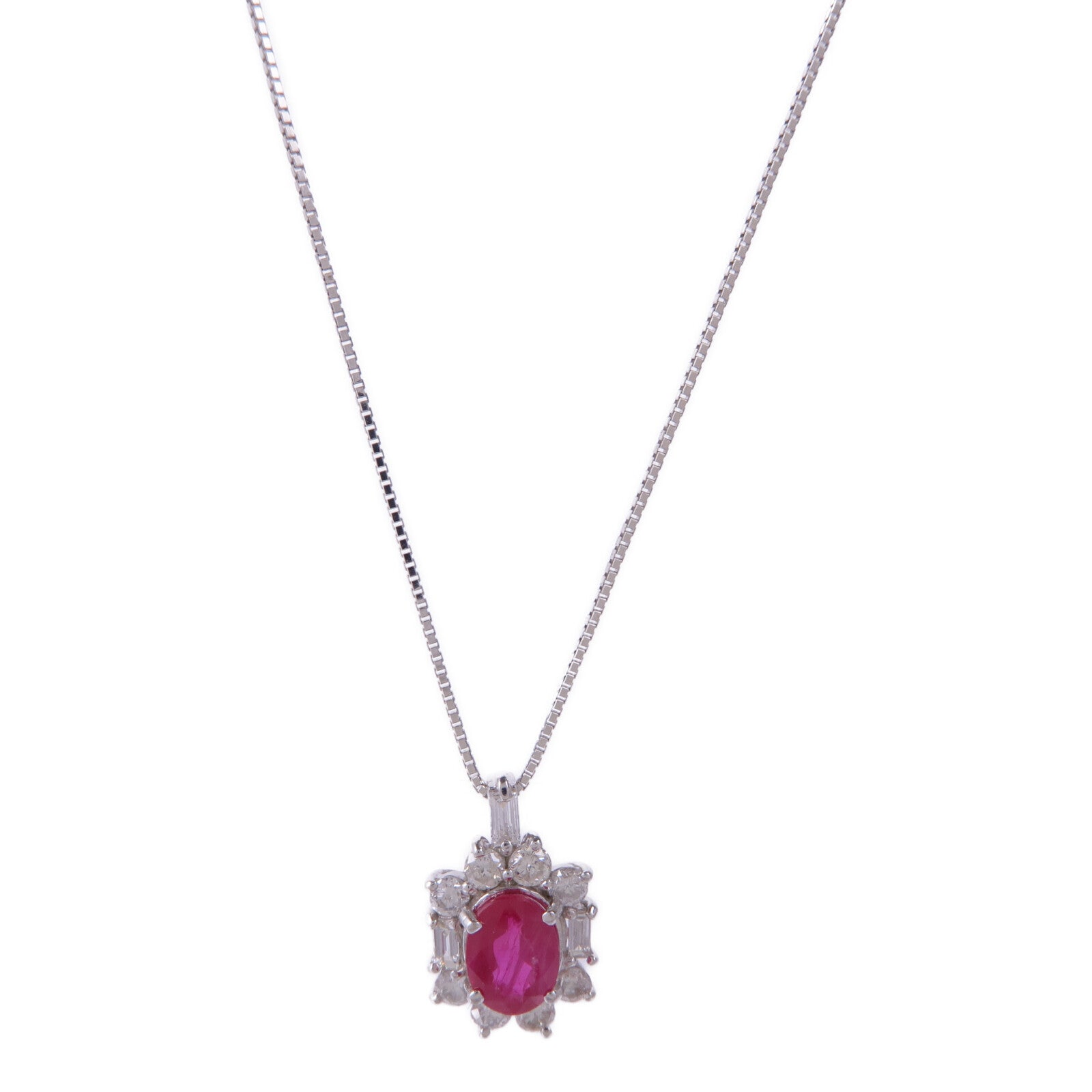 JEWELRY 【激減優惠】18K白金Ruby Diamond Necklace紅寶石/鑽石項鍊