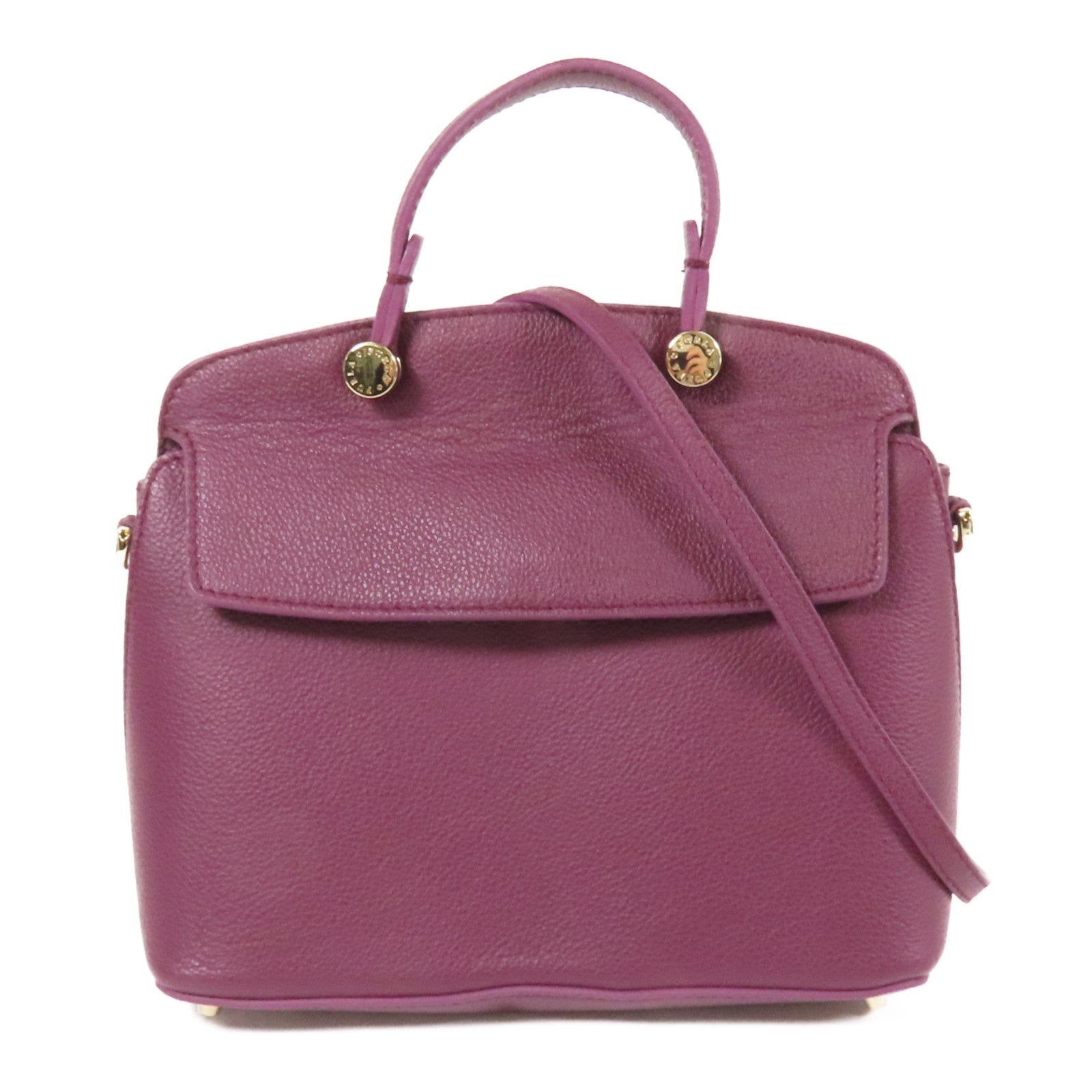 Furla 牛皮皮革Shoulder Bag金扣手挽肩背兩用袋